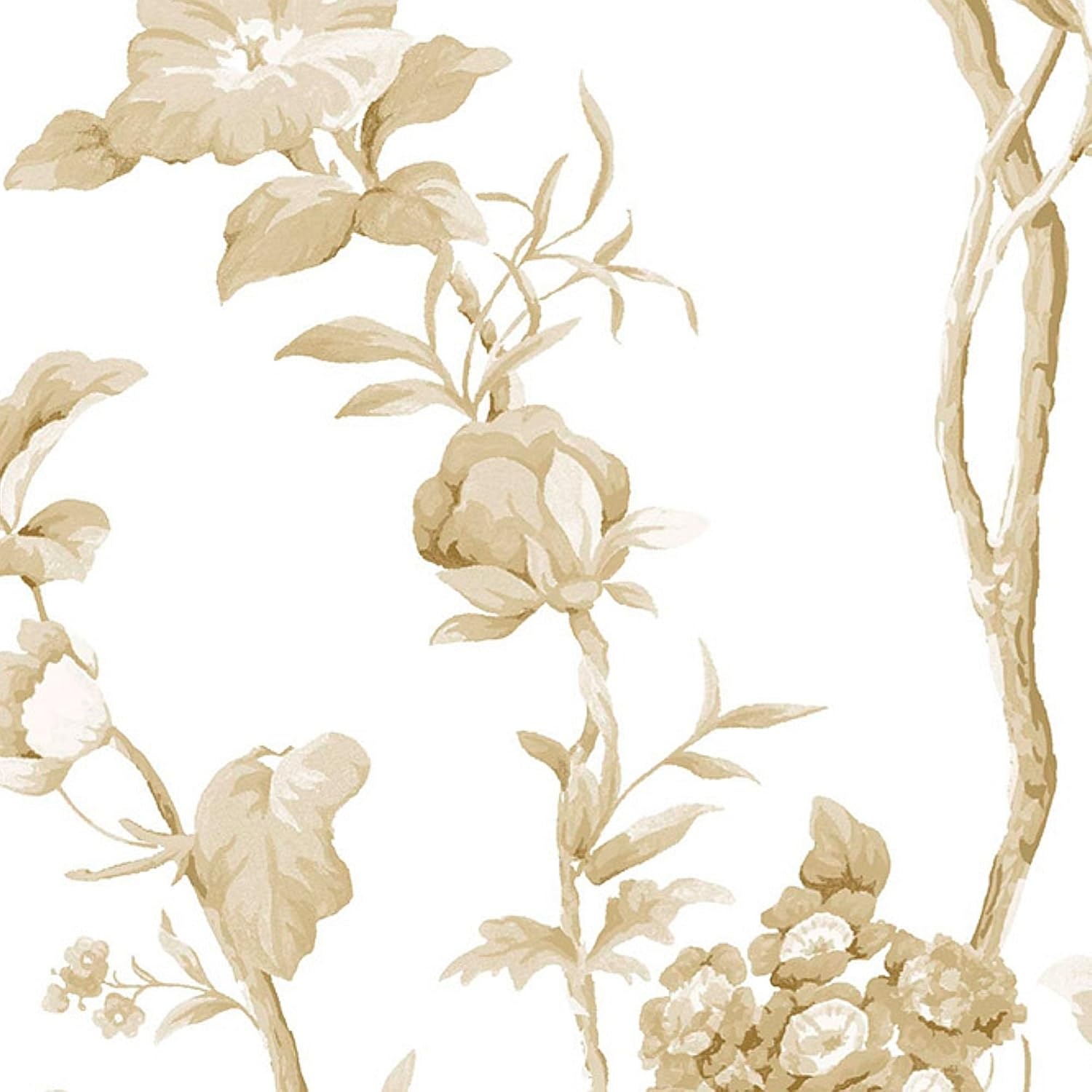 image:imageMartha Stewart Floral Vine Antique Gold Wallpaper Botanical Farmhouse Cottage NonPasted Premium Wallpaper for Walls Kitchen Bedrooms Living Rooms