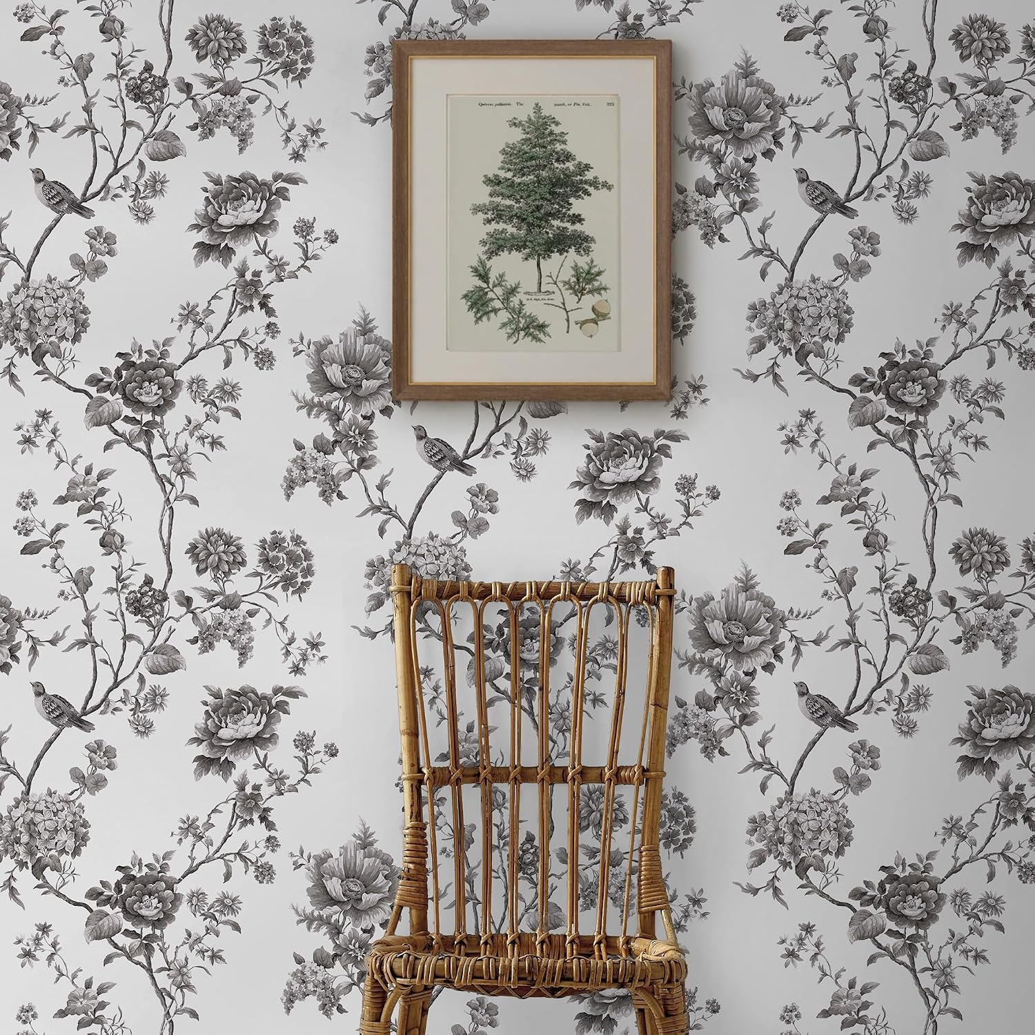 image:imageMartha Stewart Floral Vine Silhouette Wallpaper Botanical Farmhouse Cottage NonPasted Premium Wallpaper for Walls Kitchen Bedrooms Living Rooms