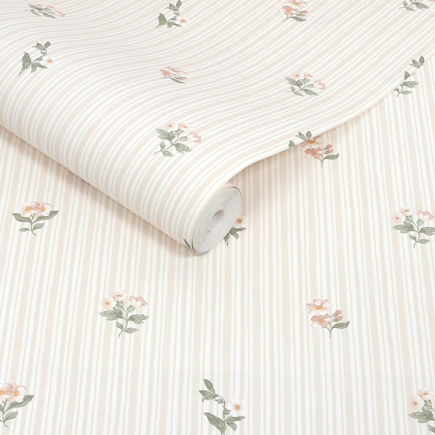 image:imageMartha Stewart Garden Stripe Linen Wallpaper Farmhouse Cottage NonPasted Premium Wallpaper for Walls Kitchen Bedrooms Living Rooms