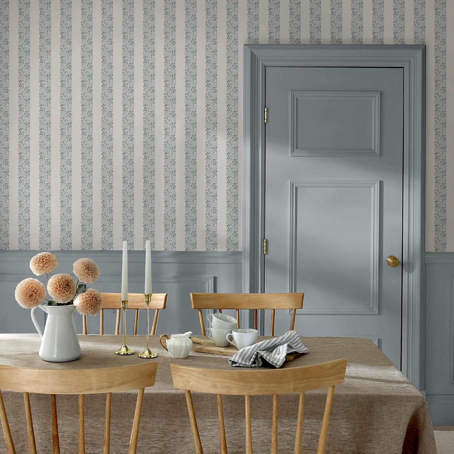 image:imageMartha Stewart Heritage Garden Stripe Tarn Wallpaper Abstract Farmhouse Cottage NonPasted Premium Wallpaper for Walls Kitchen Bedrooms Living Rooms