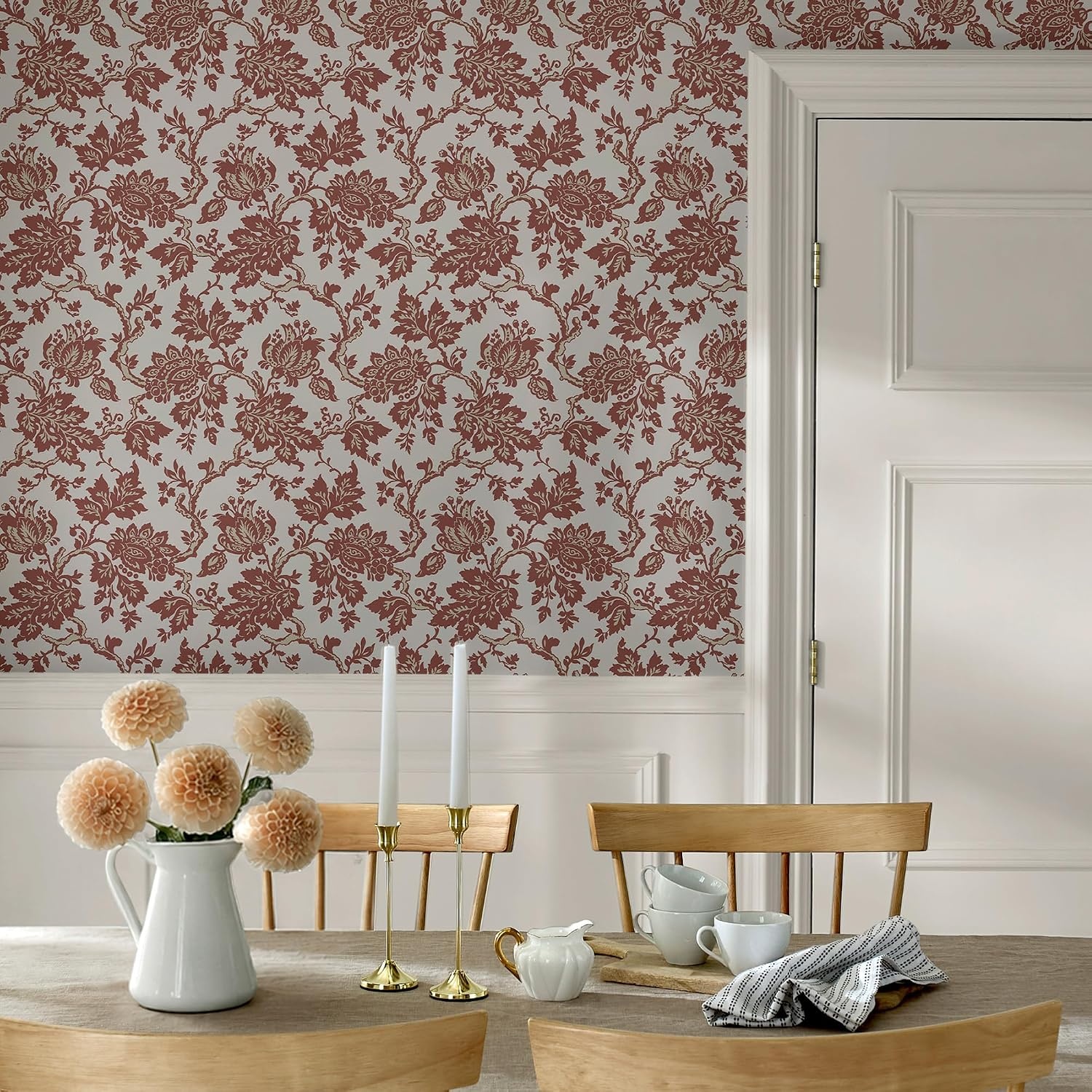 image:imageMartha Stewart Jacobean Russet Wallpaper Botanical Farmhouse Cottage NonPasted Premium Wallpaper for Walls Kitchen Bedrooms Living Rooms