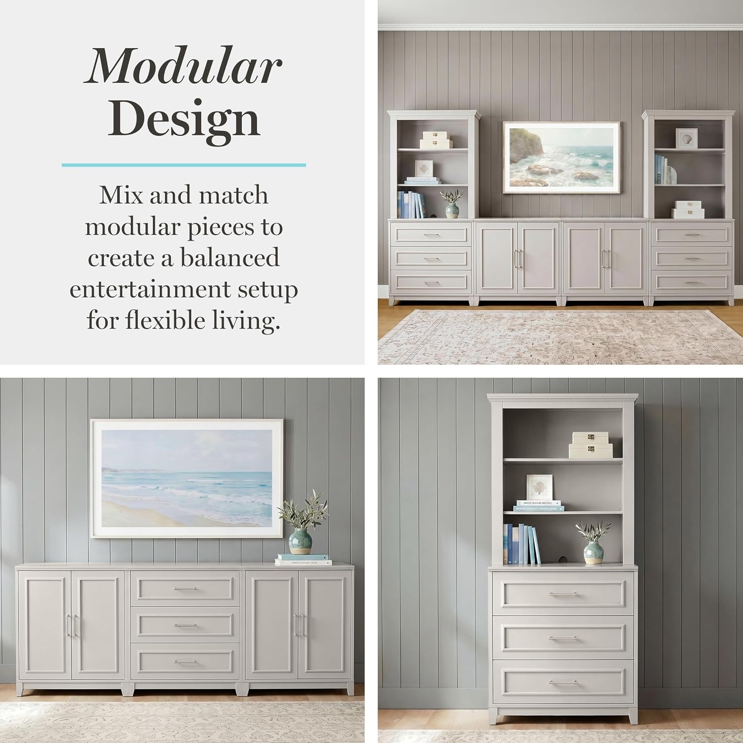 image:imageMartha Stewart Lily Pond Modular Storage Cabinet Slate BlueSharkey Gray