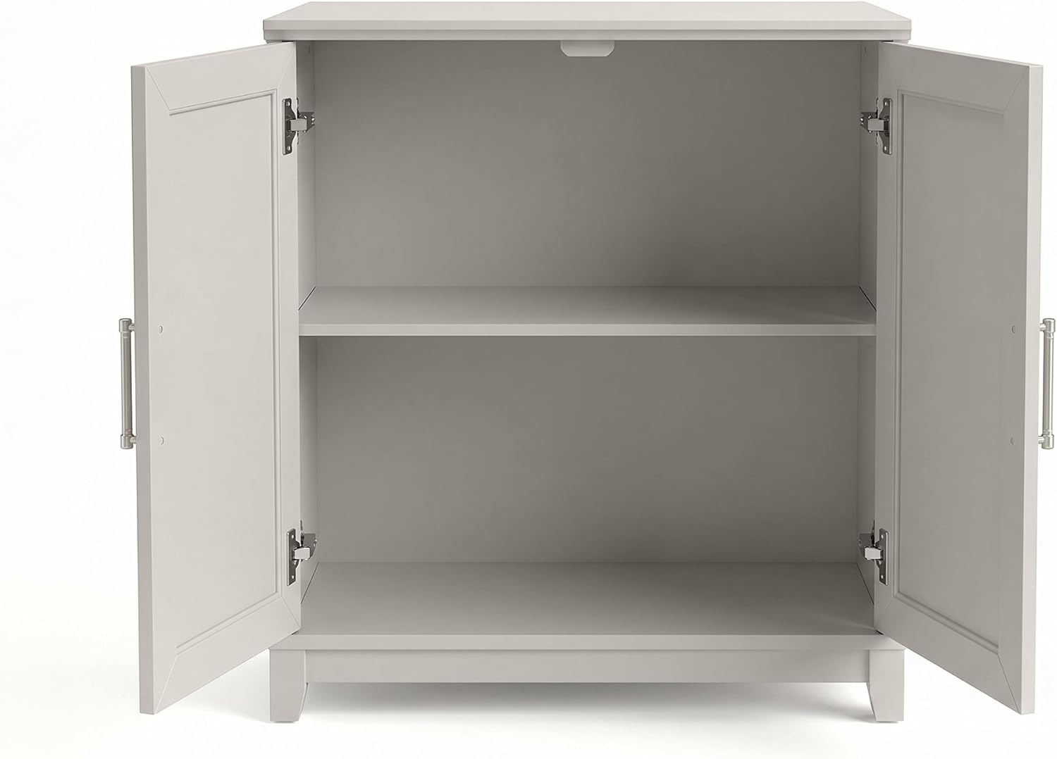 image:imageMartha Stewart Lily Pond Modular Storage Cabinet Slate BlueSharkey Gray FrameBrushed Stainless Steel Hardware