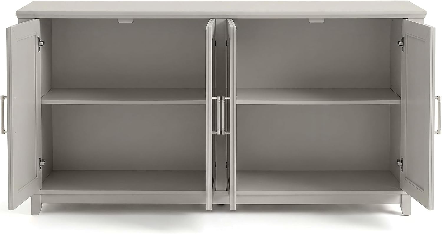 image:imageMartha Stewart Lily Pond Modular Storage Cabinet Slate BlueSharkey Gray FrameBrushed Stainless Steel Hardware