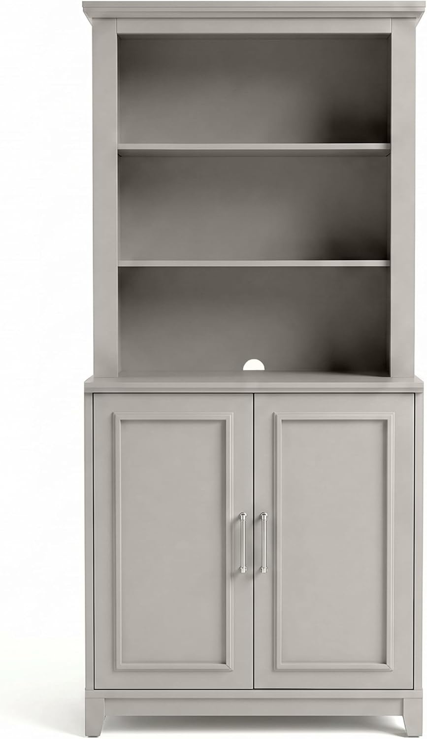 image:imageMartha Stewart Lily Pond Modular Storage Cabinet Slate BlueSharkey Gray FrameBrushed Stainless Steel Hardware