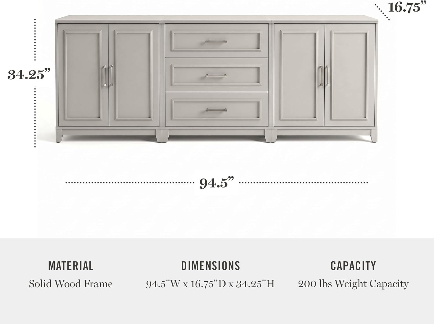 image:imageMartha Stewart Lily Pond Modular Storage Cabinet Slate BlueSharkey Gray FrameBrushed Stainless Steel Hardware