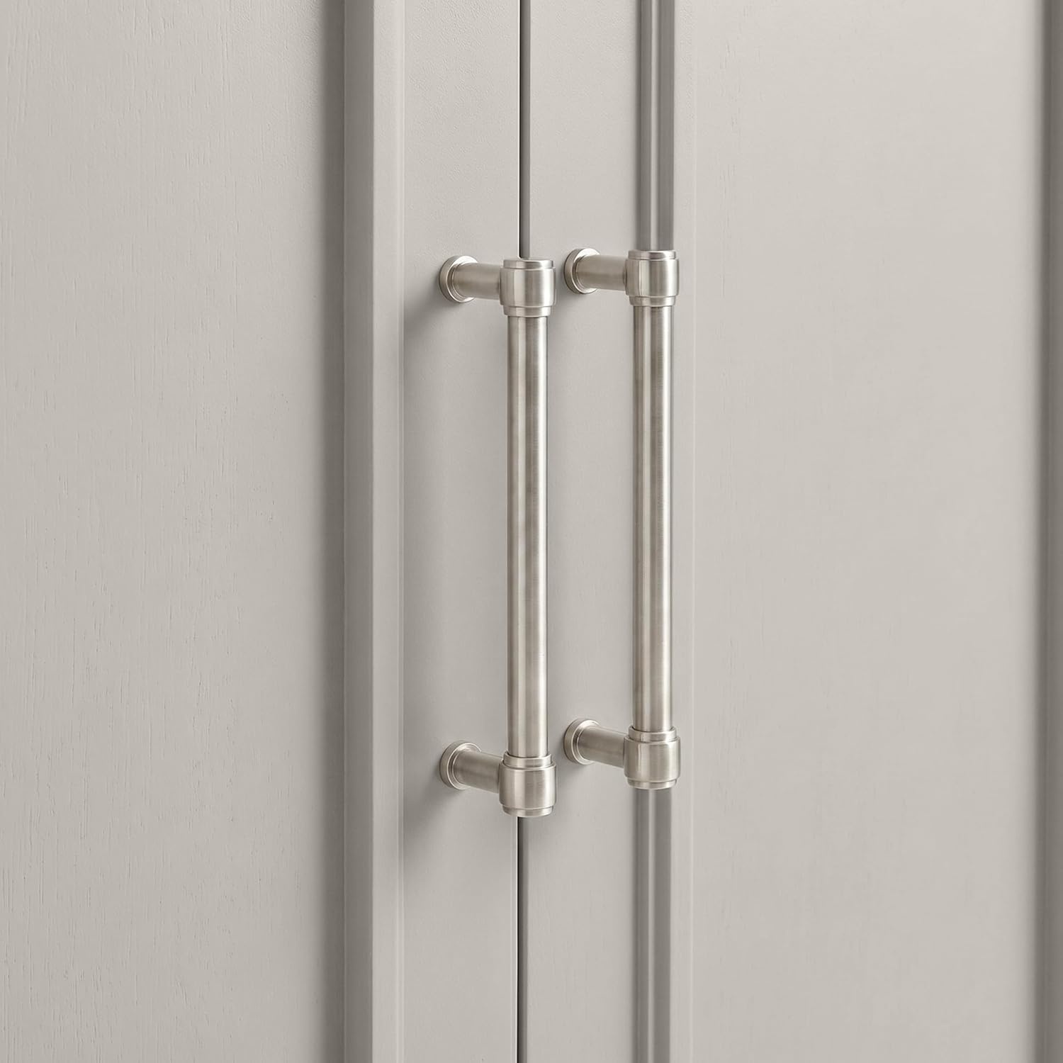 image:imageMartha Stewart Lily Pond Modular Storage Cabinet Slate BlueSharkey Gray FrameBrushed Stainless Steel Hardware