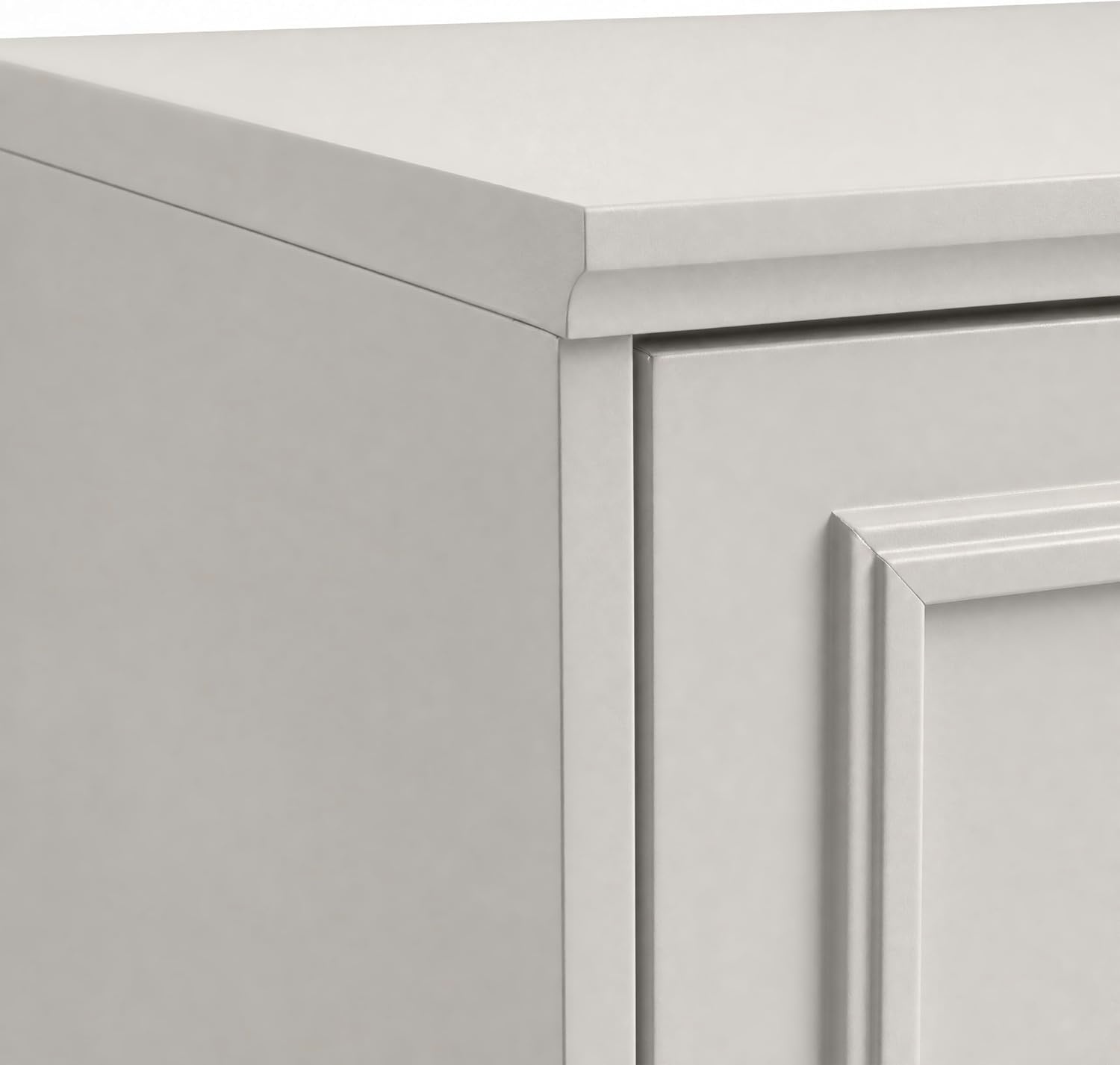 image:imageMartha Stewart Lily Pond Modular Storage Cabinet Slate BlueSharkey Gray FrameBrushed Stainless Steel Hardware