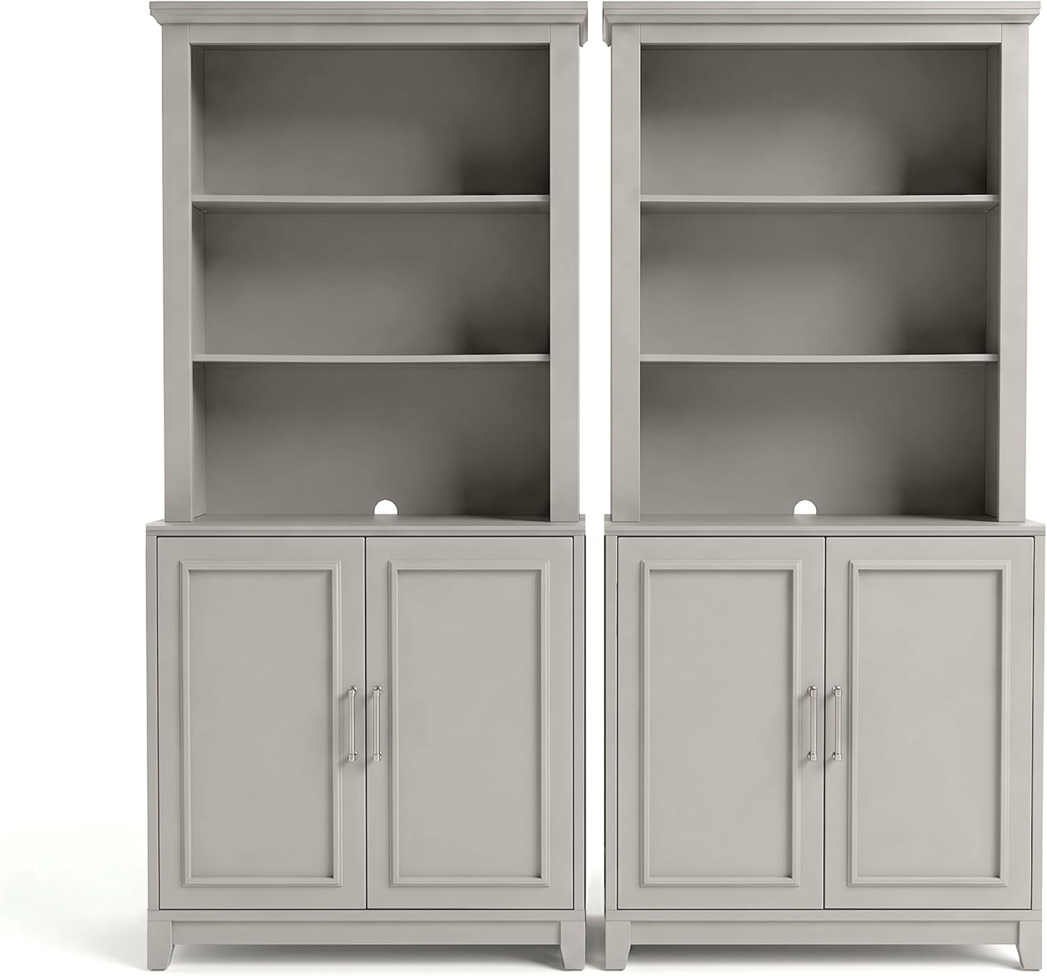 image:imageMartha Stewart Lily Pond Modular Storage Cabinet Slate BlueSharkey Gray FrameBrushed Stainless Steel Hardware