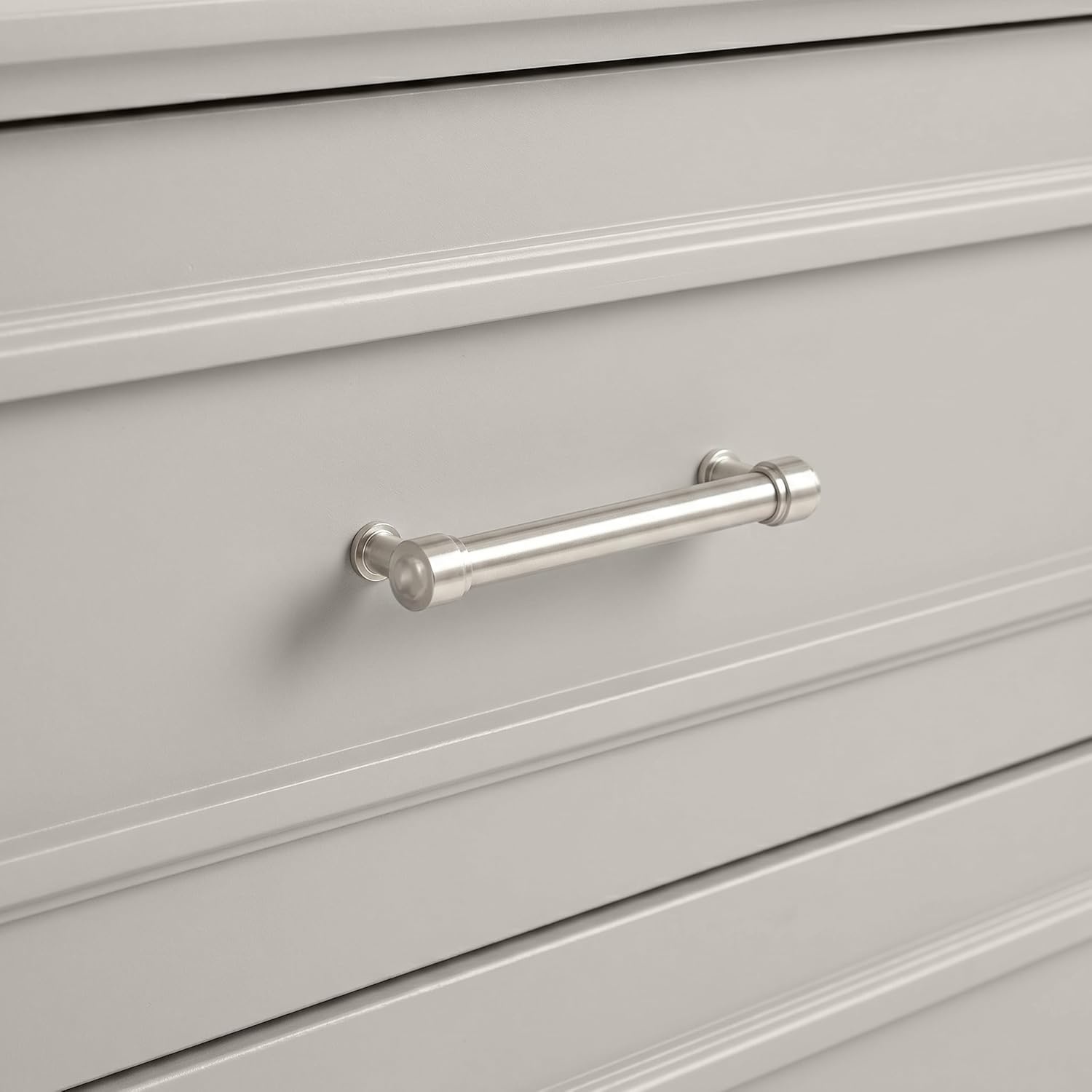image:imageMartha Stewart Lily Pond Modular Storage Cabinet Slate BlueSharkey Gray FrameBrushed Stainless Steel Hardware