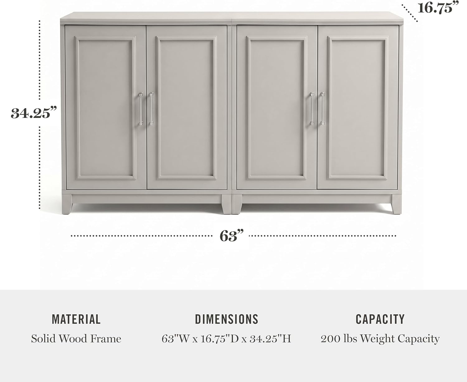image:imageMartha Stewart Lily Pond Modular Storage Cabinet Slate BlueSharkey Gray FrameBrushed Stainless Steel Hardware
