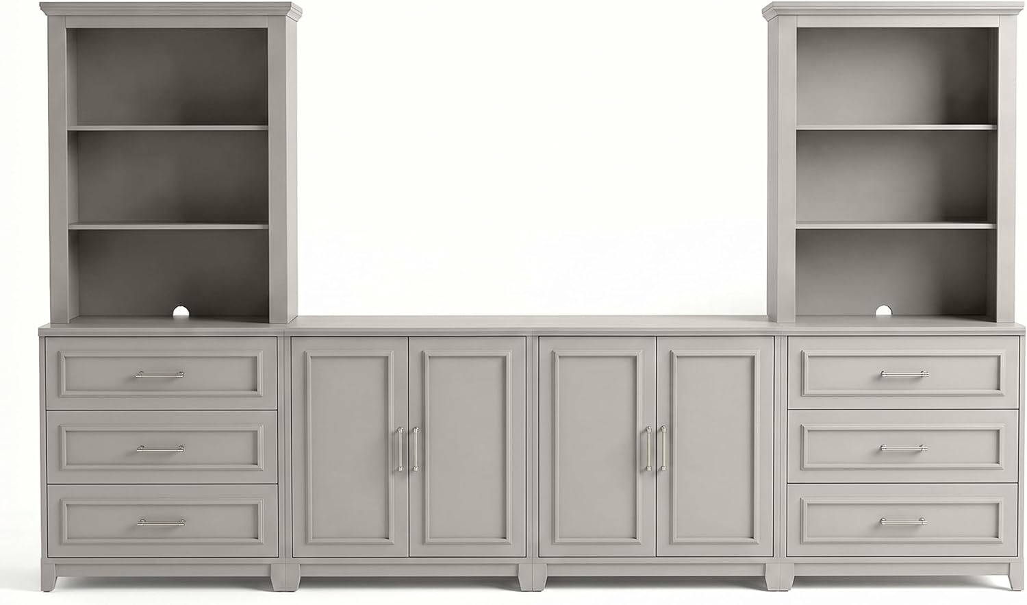 image:imageMartha Stewart Lily Pond Modular Storage Cabinet Slate BlueSharkey Gray FrameBrushed Stainless Steel Hardware