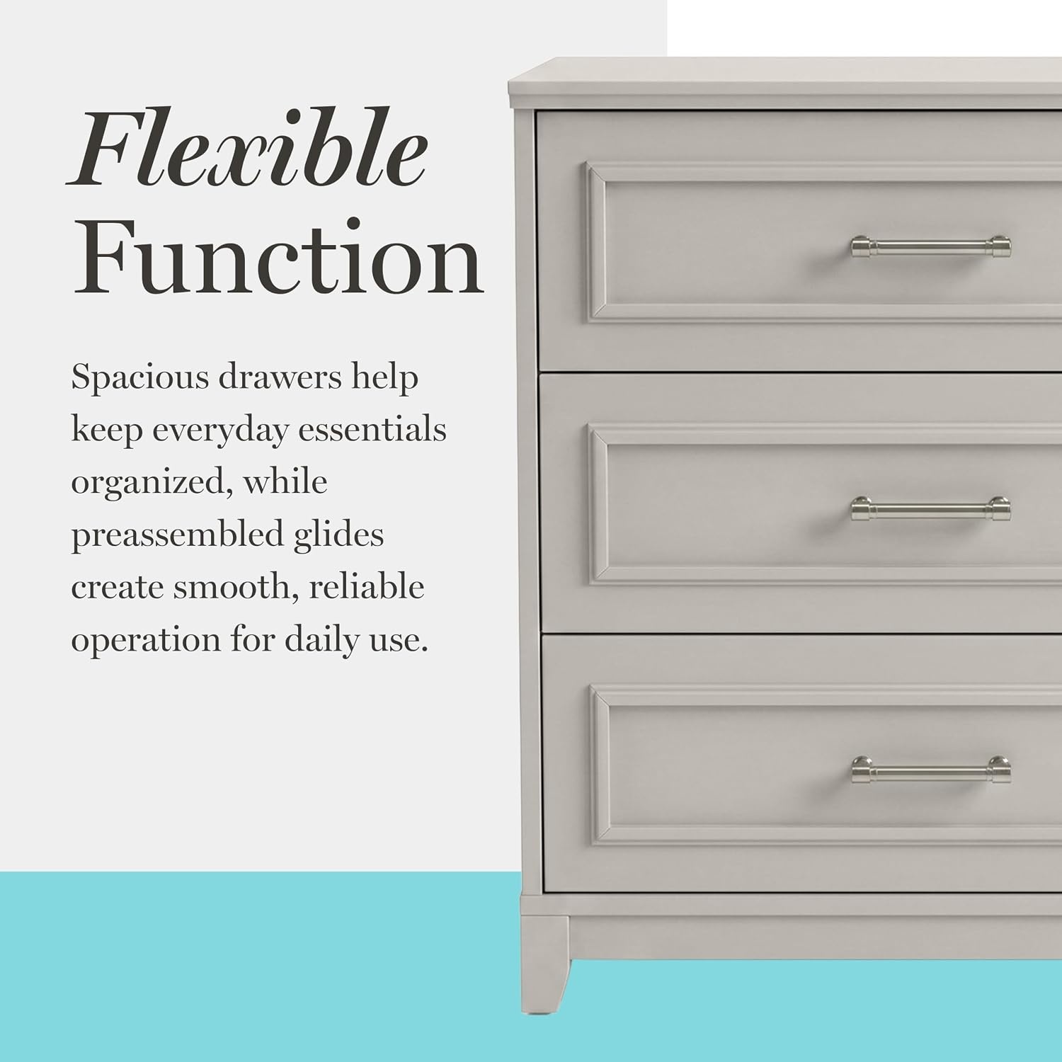 image:imageMartha Stewart Lily Pond Modular Storage Cabinet Slate BlueSharkey Gray FrameBrushed Stainless Steel Hardware