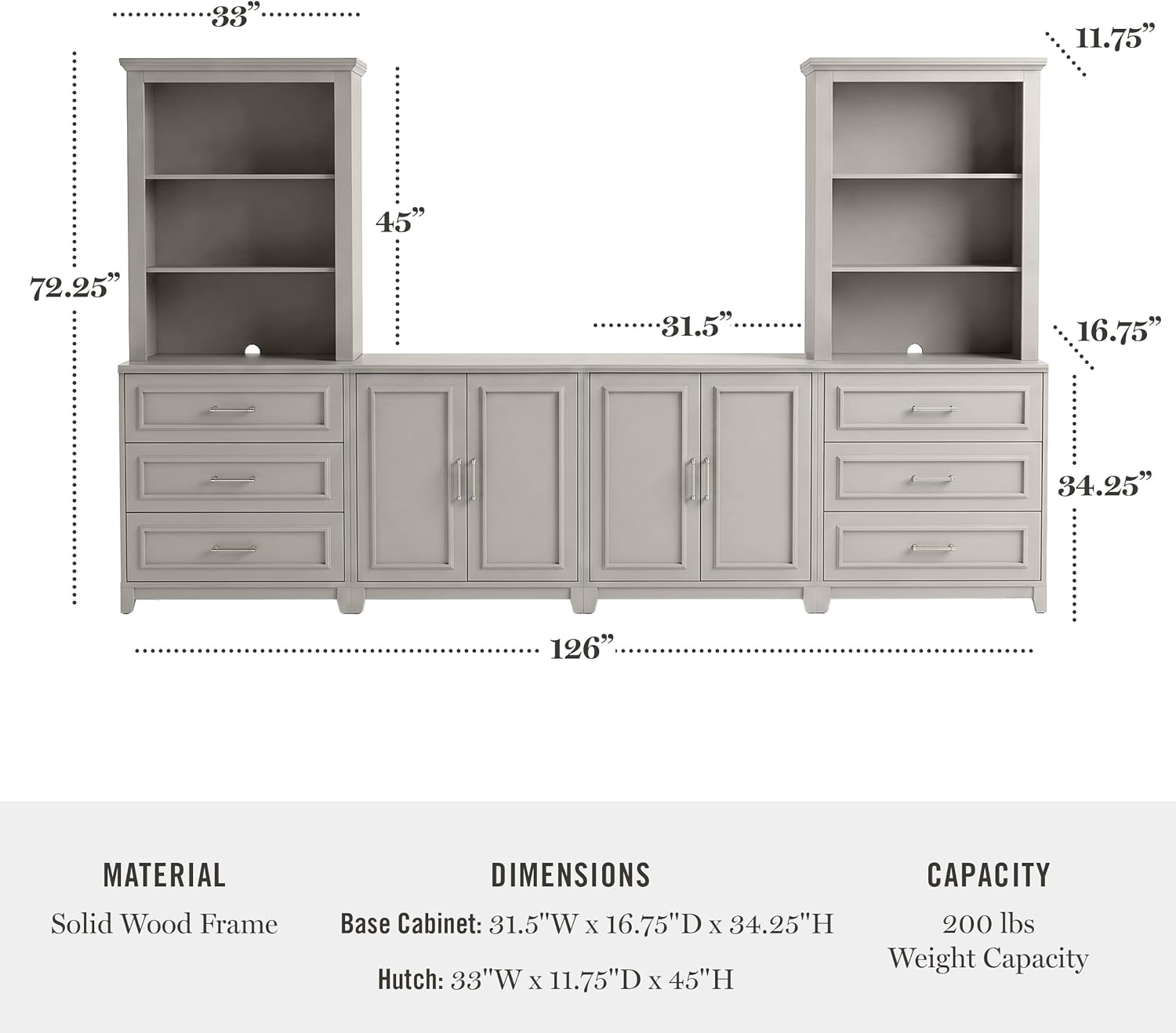 image:imageMartha Stewart Lily Pond Modular Storage Cabinet Slate BlueSharkey Gray FrameBrushed Stainless Steel Hardware