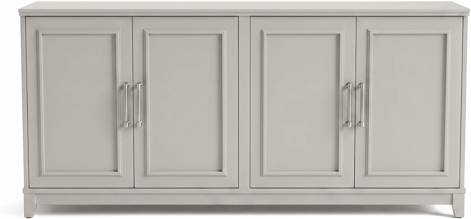 image:imageMartha Stewart Lily Pond Modular Storage Cabinet Slate BlueSharkey Gray FrameBrushed Stainless Steel Hardware