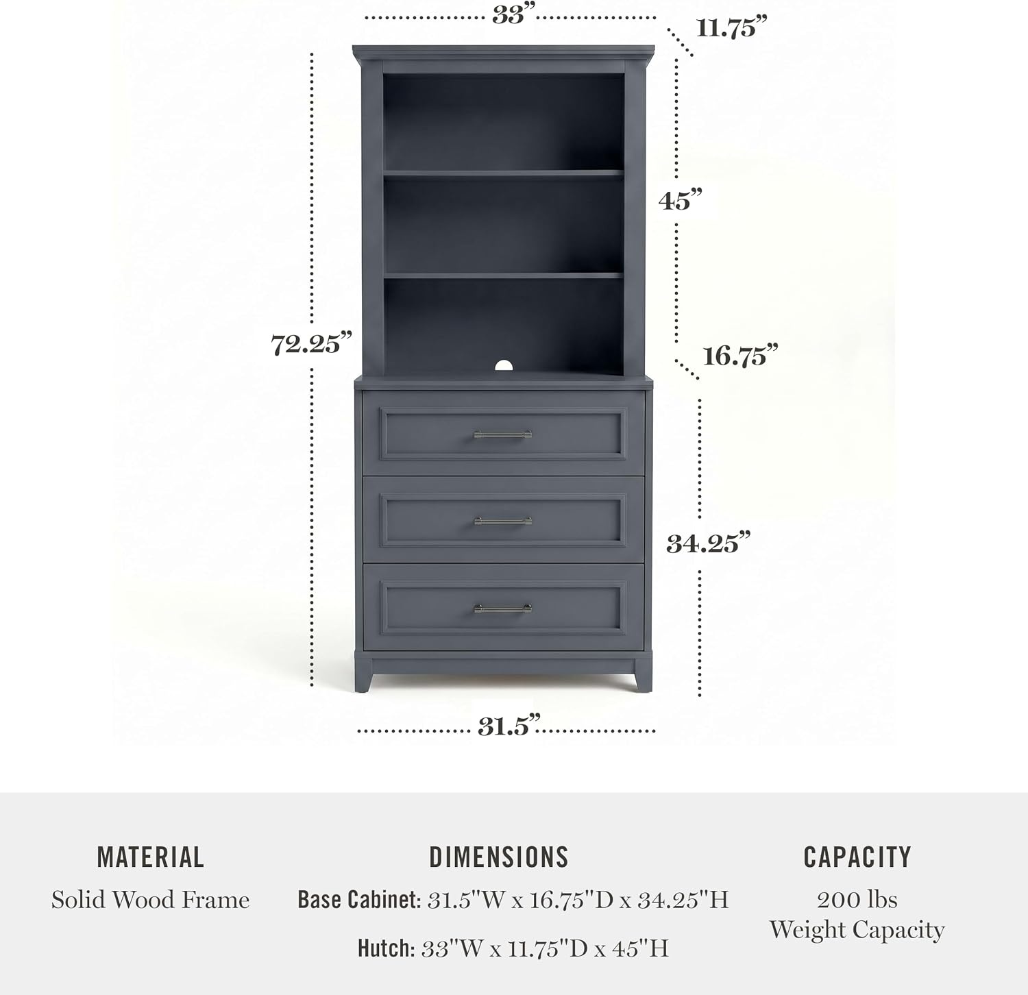 image:imageMartha Stewart Lily Pond Modular Storage Cabinet Slate BlueSlate Blue FrameGunmetal Hardware