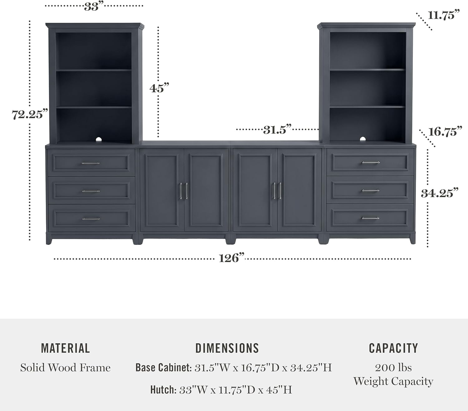 image:imageMartha Stewart Lily Pond Modular Storage Cabinet Slate BlueSlate Blue FrameGunmetal Hardware