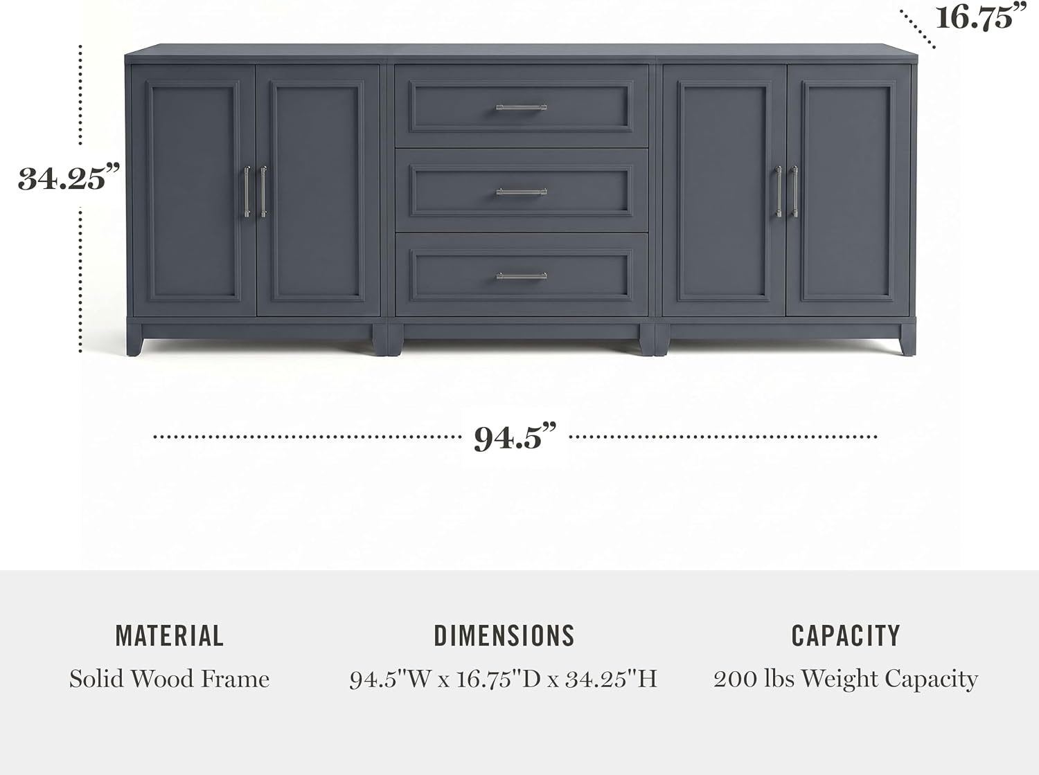 image:imageMartha Stewart Lily Pond Modular Storage Cabinet Slate BlueSlate Blue FrameGunmetal Hardware