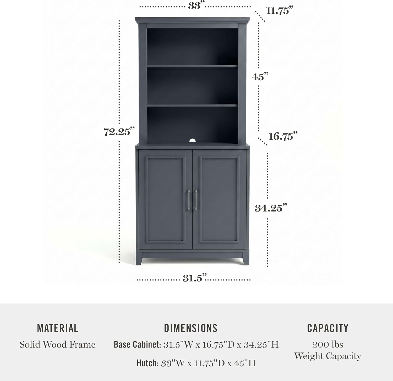 image:imageMartha Stewart Lily Pond Modular Storage Cabinet Slate BlueSlate Blue FrameGunmetal Hardware