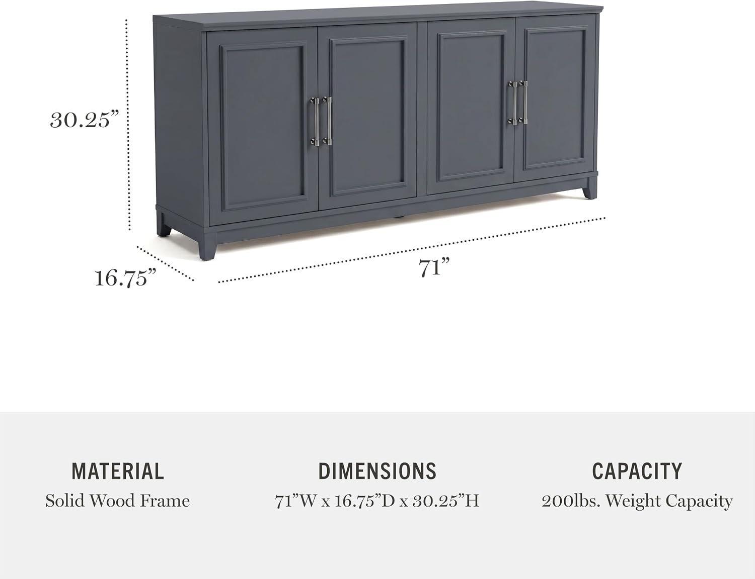 image:imageMartha Stewart Lily Pond Modular Storage Cabinet Slate BlueSlate Blue FrameGunmetal Hardware