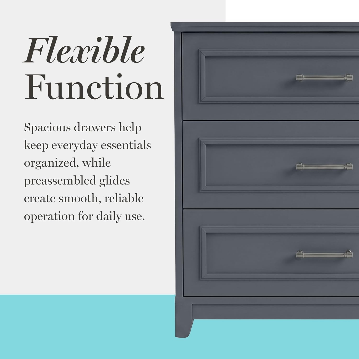 image:imageMartha Stewart Lily Pond Modular Storage Cabinet Slate BlueSlate Blue FrameGunmetal Hardware