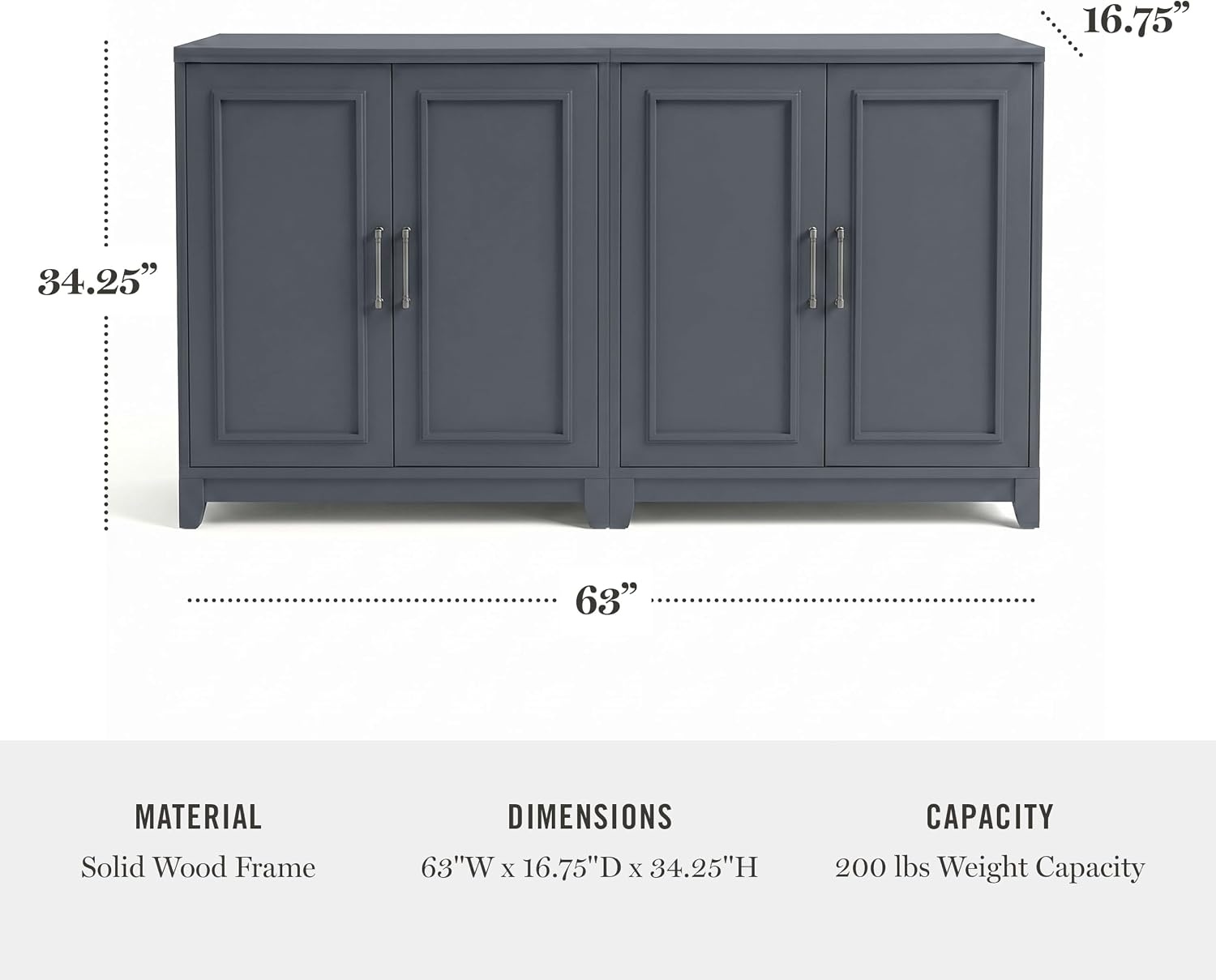 image:imageMartha Stewart Lily Pond Modular Storage Cabinet Slate BlueSlate Blue FrameGunmetal Hardware