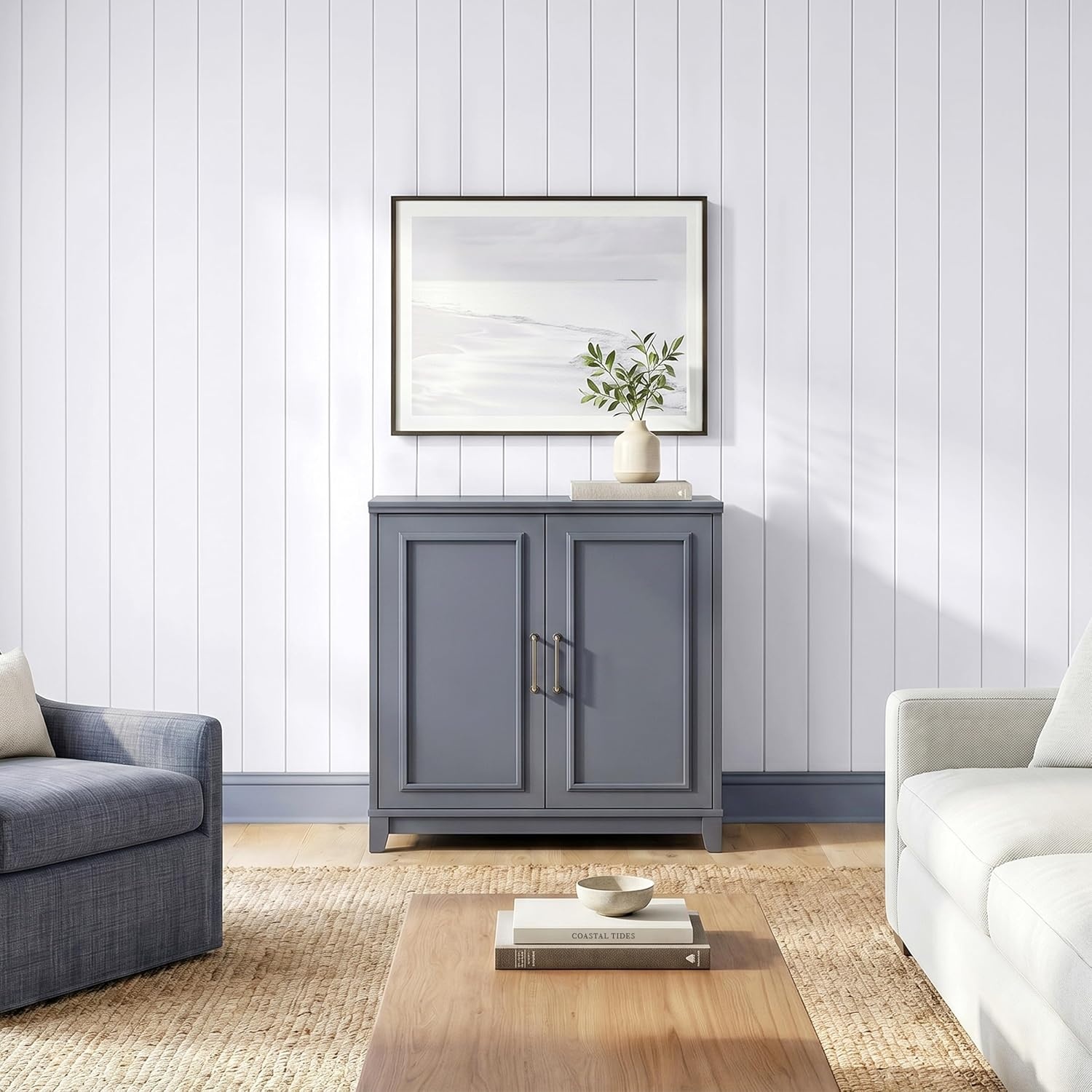 image:imageMartha Stewart Lily Pond Modular Storage Cabinet Slate BlueSlate Blue FrameGunmetal Hardware