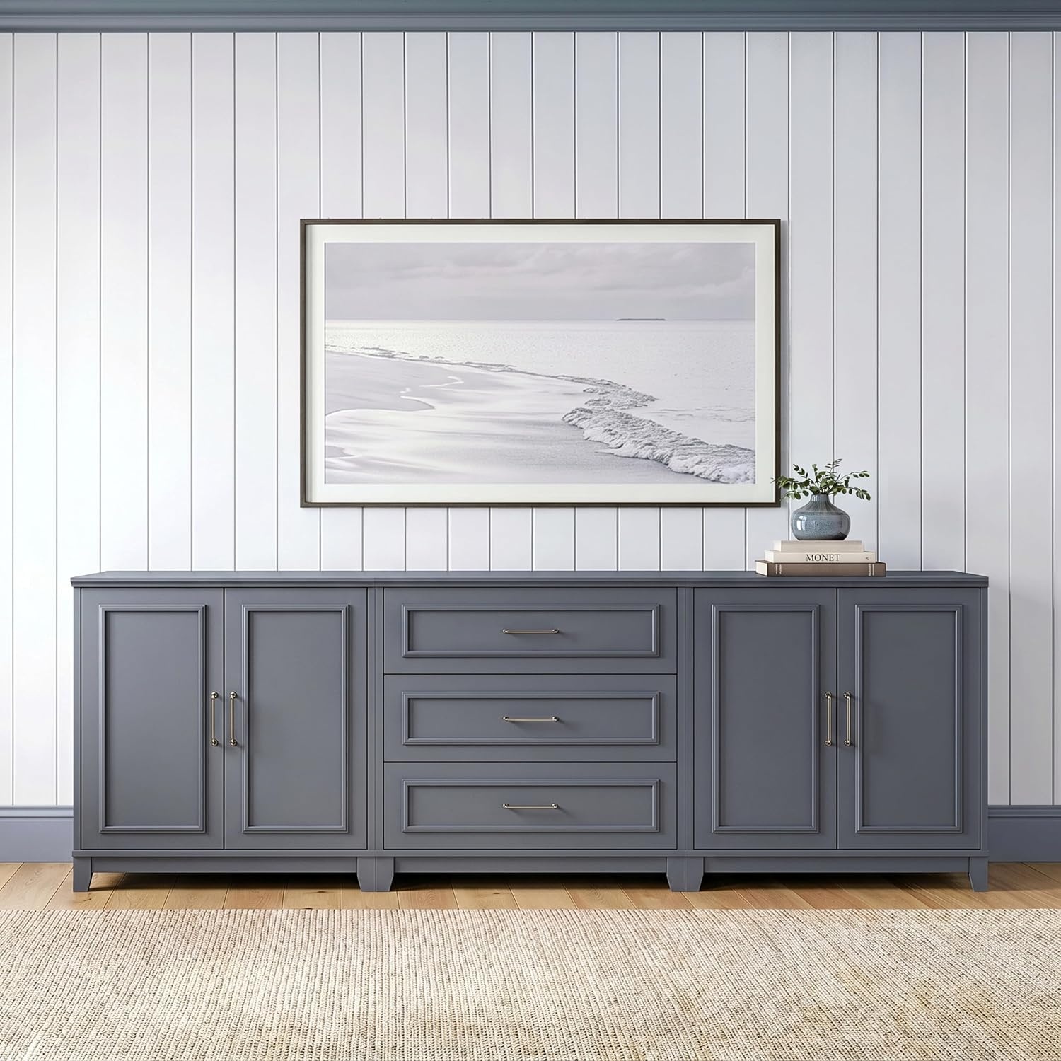 image:imageMartha Stewart Lily Pond Modular Storage Cabinet Slate BlueSlate Blue FrameGunmetal Hardware