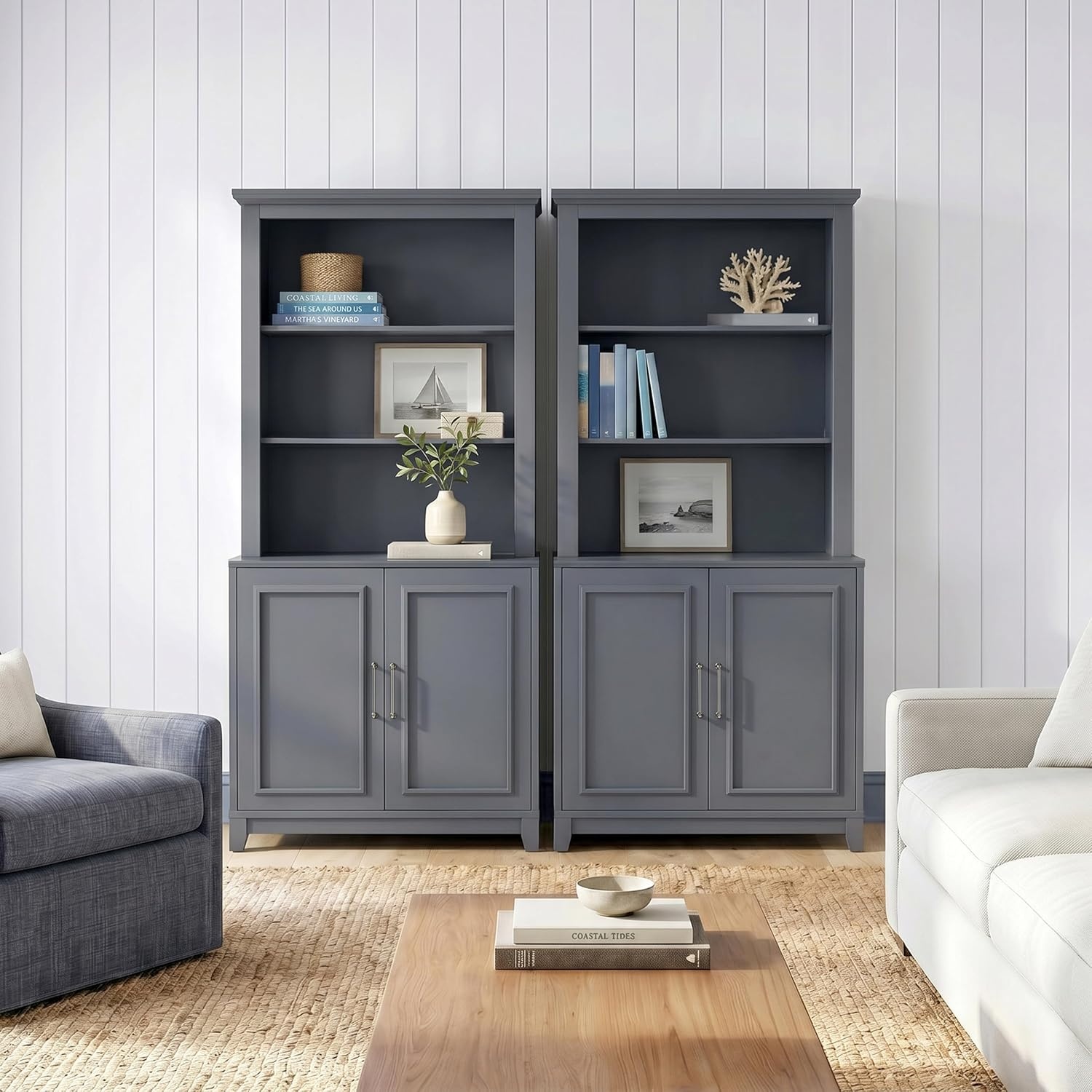 image:imageMartha Stewart Lily Pond Modular Storage Cabinet Slate BlueSlate Blue FrameGunmetal Hardware