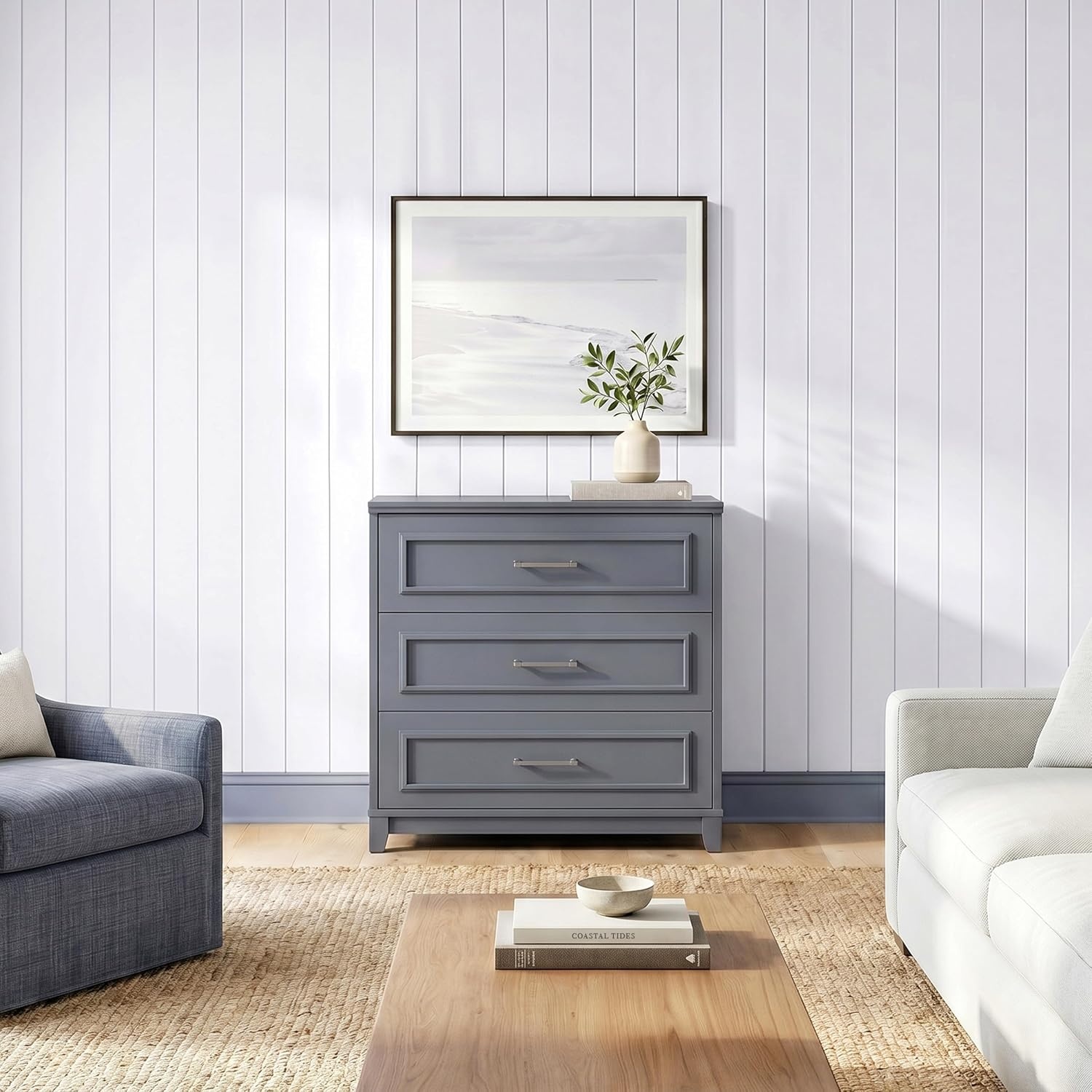 image:imageMartha Stewart Lily Pond Modular Storage Cabinet Slate BlueSlate Blue FrameGunmetal Hardware