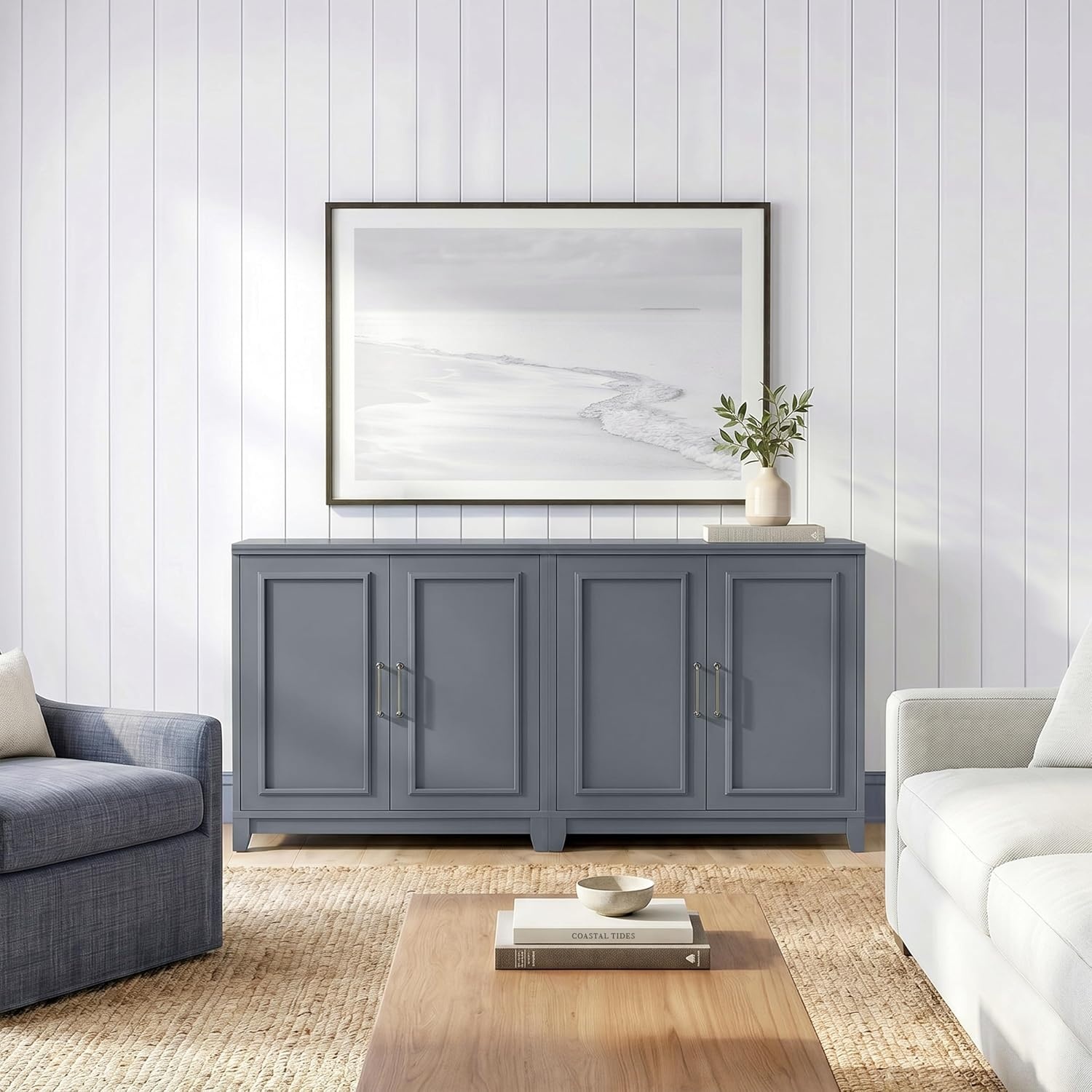 image:imageMartha Stewart Lily Pond Modular Storage Cabinet Slate BlueSlate Blue FrameGunmetal Hardware