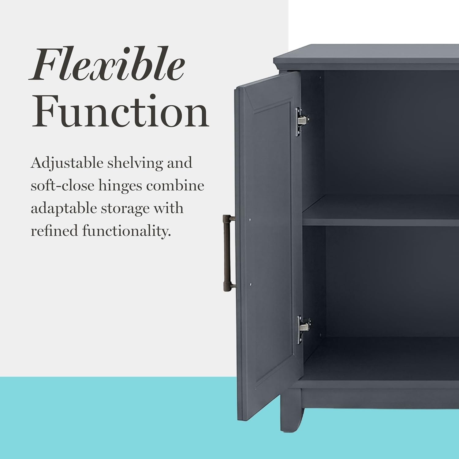 image:imageMartha Stewart Lily Pond Modular Storage Cabinet Slate BlueSlate Blue FrameGunmetal Hardware