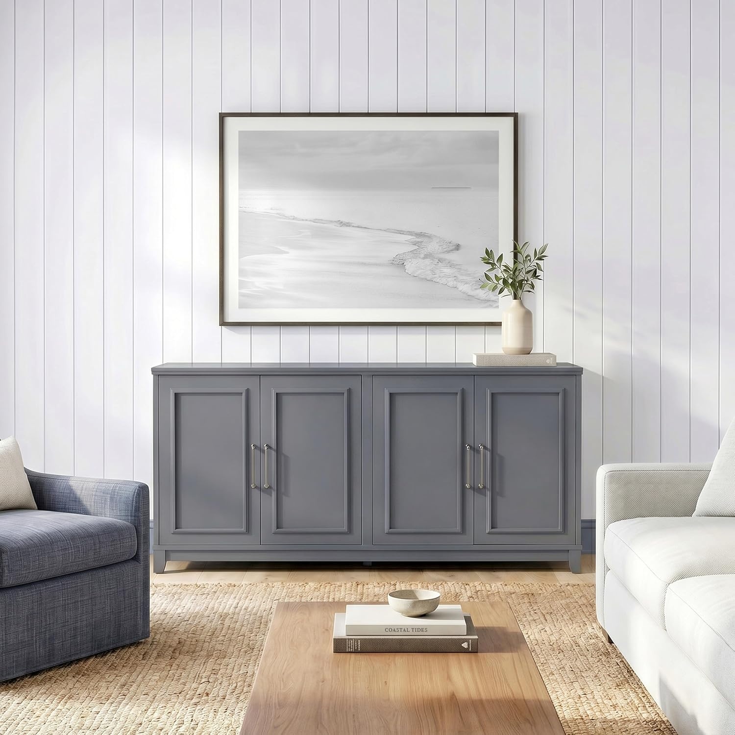 image:imageMartha Stewart Lily Pond Modular Storage Cabinet Slate BlueSlate Blue FrameGunmetal Hardware