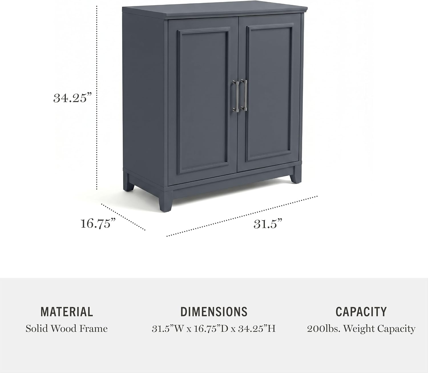 image:imageMartha Stewart Lily Pond Modular Storage Cabinet Slate BlueSlate Blue FrameGunmetal Hardware
