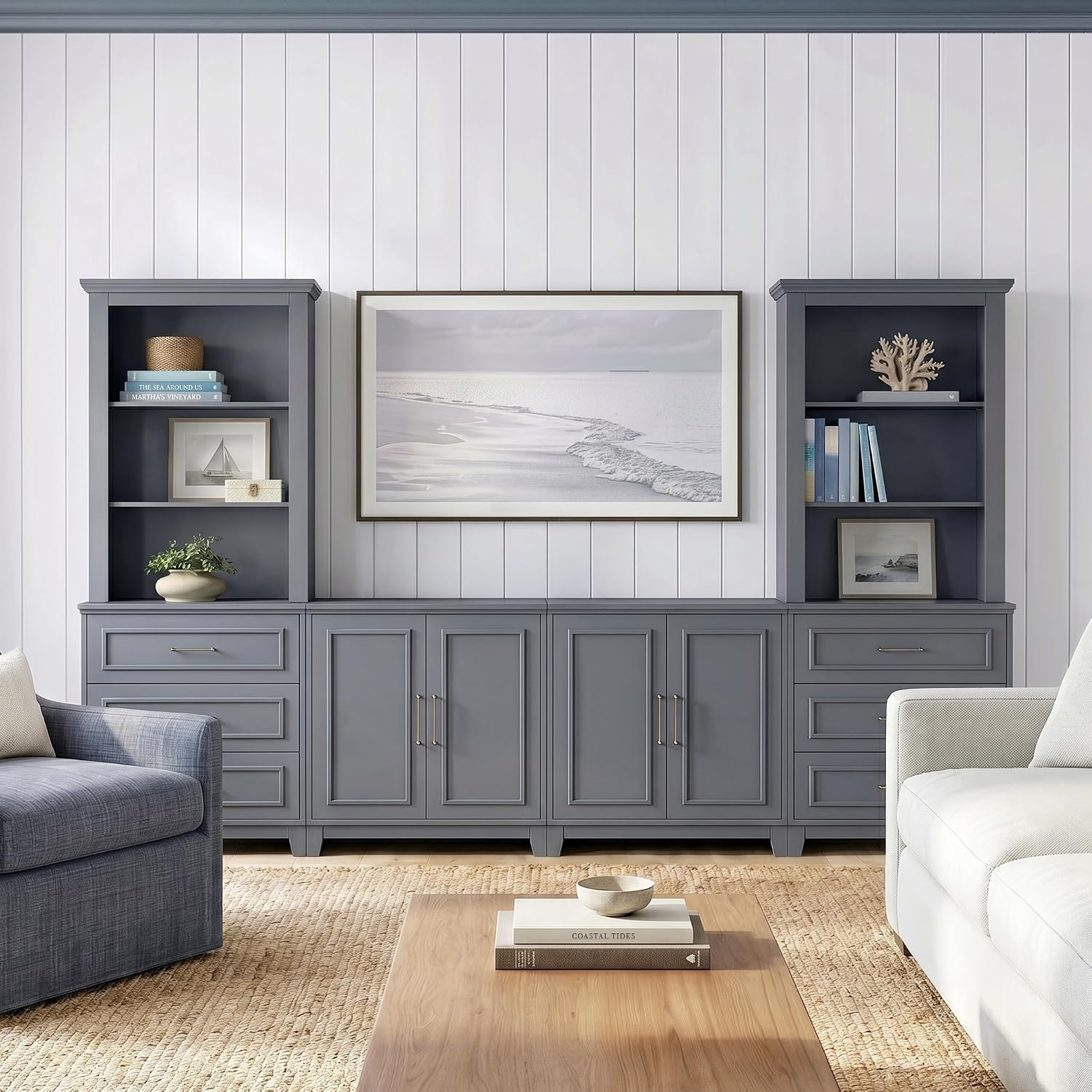 image:imageMartha Stewart Lily Pond Modular Storage Cabinet Slate BlueSlate Blue FrameGunmetal Hardware