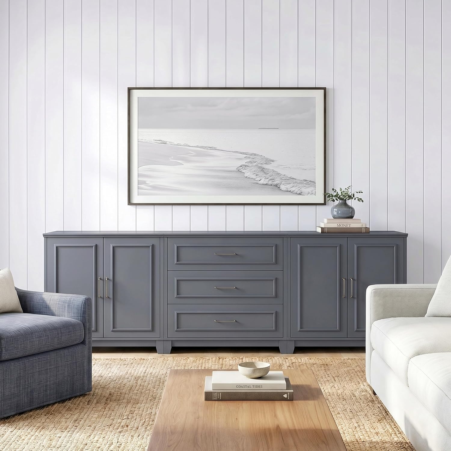 image:imageMartha Stewart Lily Pond Modular Storage Cabinet Slate BlueSlate Blue FrameGunmetal Hardware