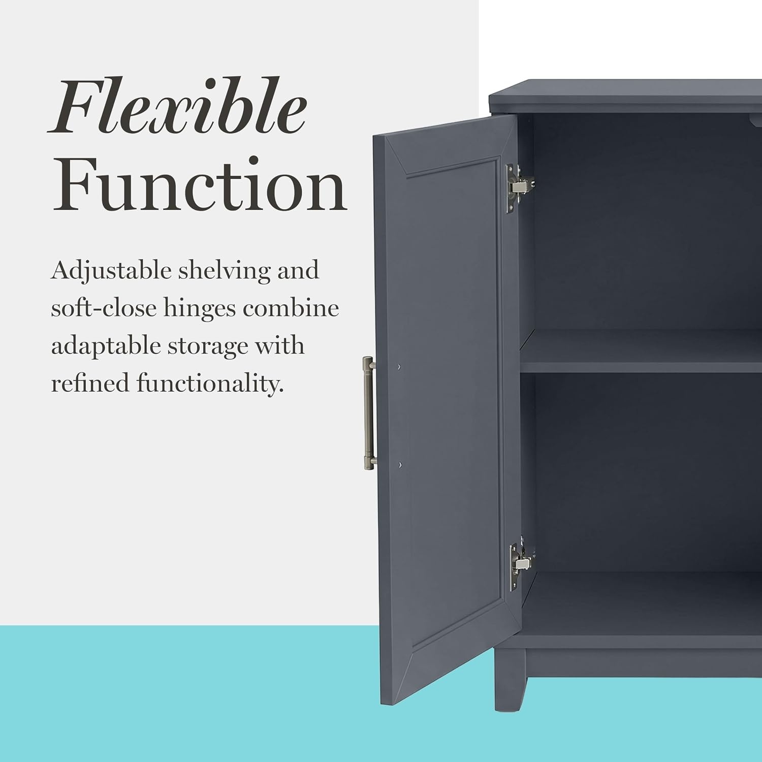 image:imageMartha Stewart Lily Pond Modular Storage Cabinet Slate BlueSlate Blue FrameGunmetal Hardware