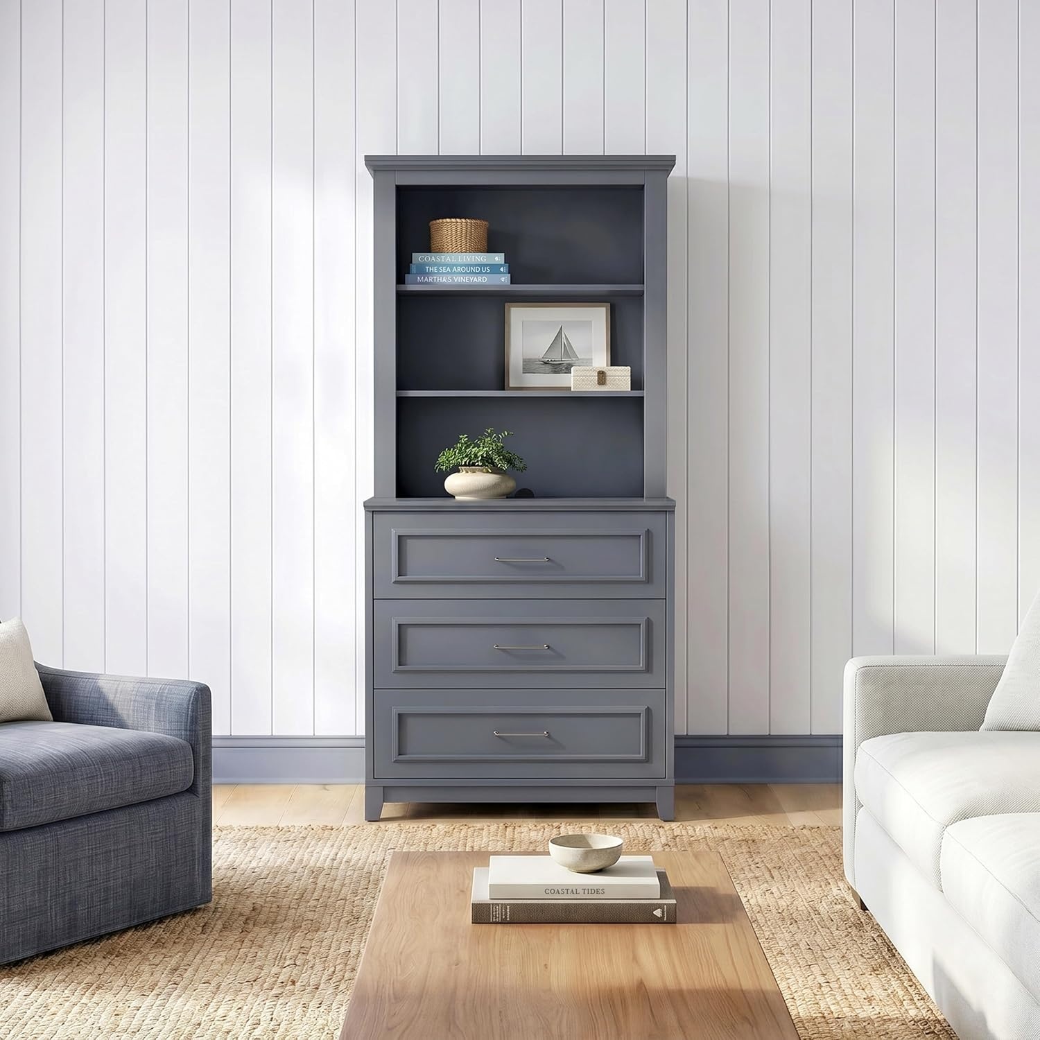 image:imageMartha Stewart Lily Pond Modular Storage Cabinet Slate BlueSlate Blue FrameGunmetal Hardware