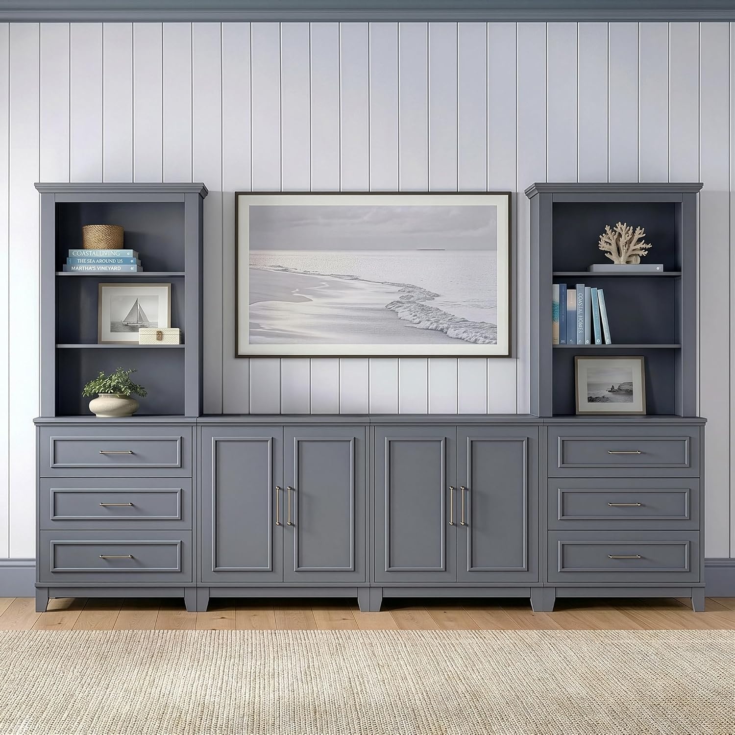 image:imageMartha Stewart Lily Pond Modular Storage Cabinet Slate BlueSlate Blue FrameGunmetal Hardware