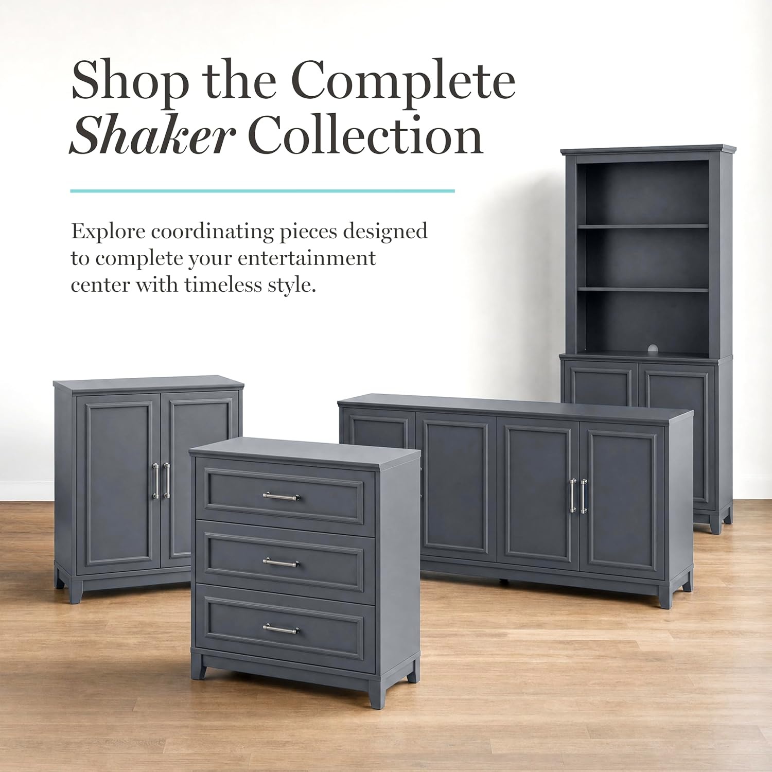 image:imageMartha Stewart Lily Pond Modular Storage Cabinet Slate BlueSlate Blue FrameGunmetal Hardware