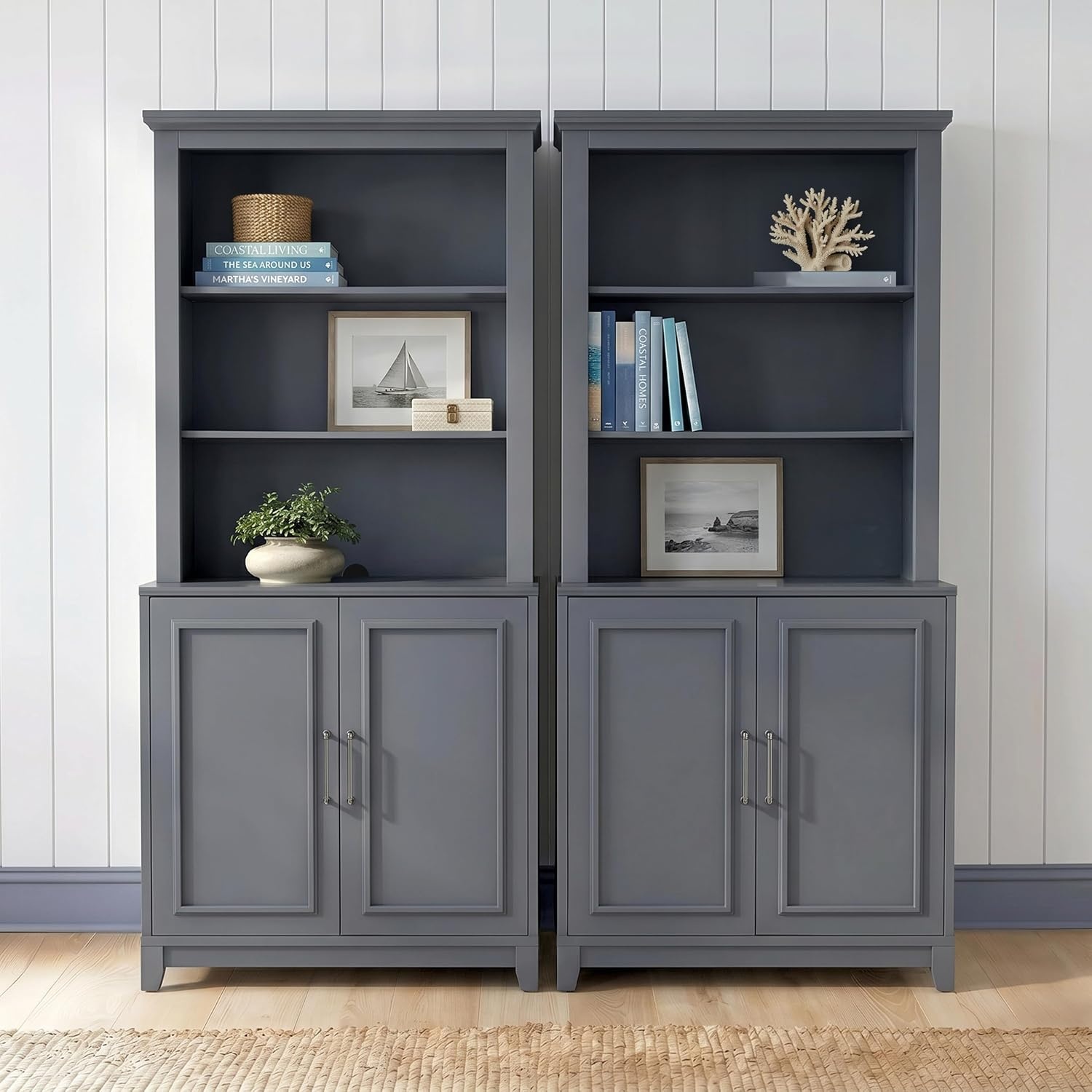 image:imageMartha Stewart Lily Pond Modular Storage Cabinet Slate BlueSlate Blue FrameGunmetal Hardware