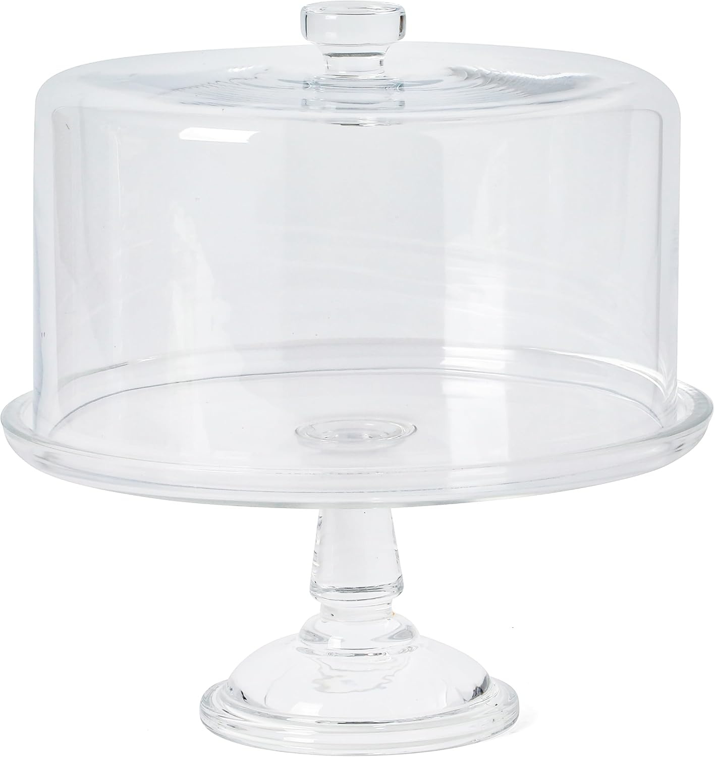 image:imageMartha Stewart Watercrest Glass Cake Stand 102 Inch Footed Pedestal Cake Plate with Scalloped Ruffled Edge Clear Handmade Glassware for Weddings Parties and Dessert DisplayGlass 102 W Dome