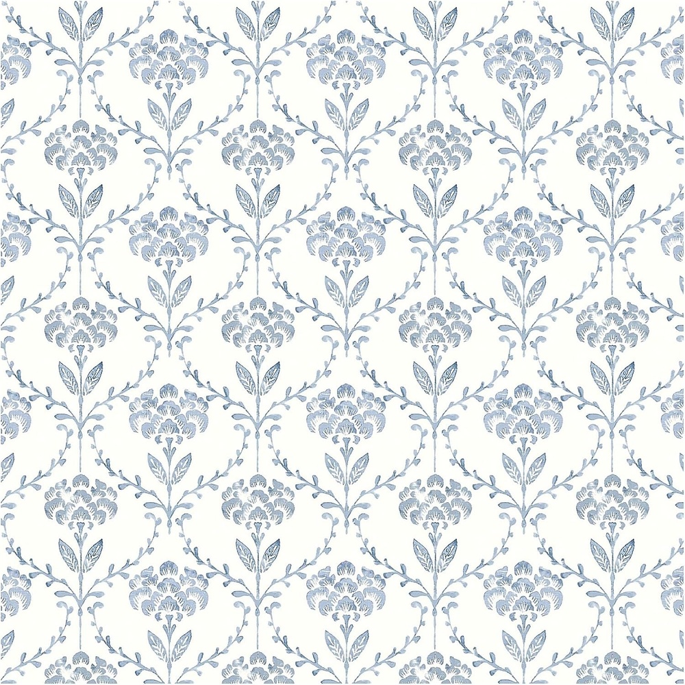 image:imageMartha Stewart Chateau Fleur Porcelain Blue Wallpaper Floral Farmhouse Cottage NonPasted Premium Wallpaper for Walls Kitchen Bedrooms Living Rooms