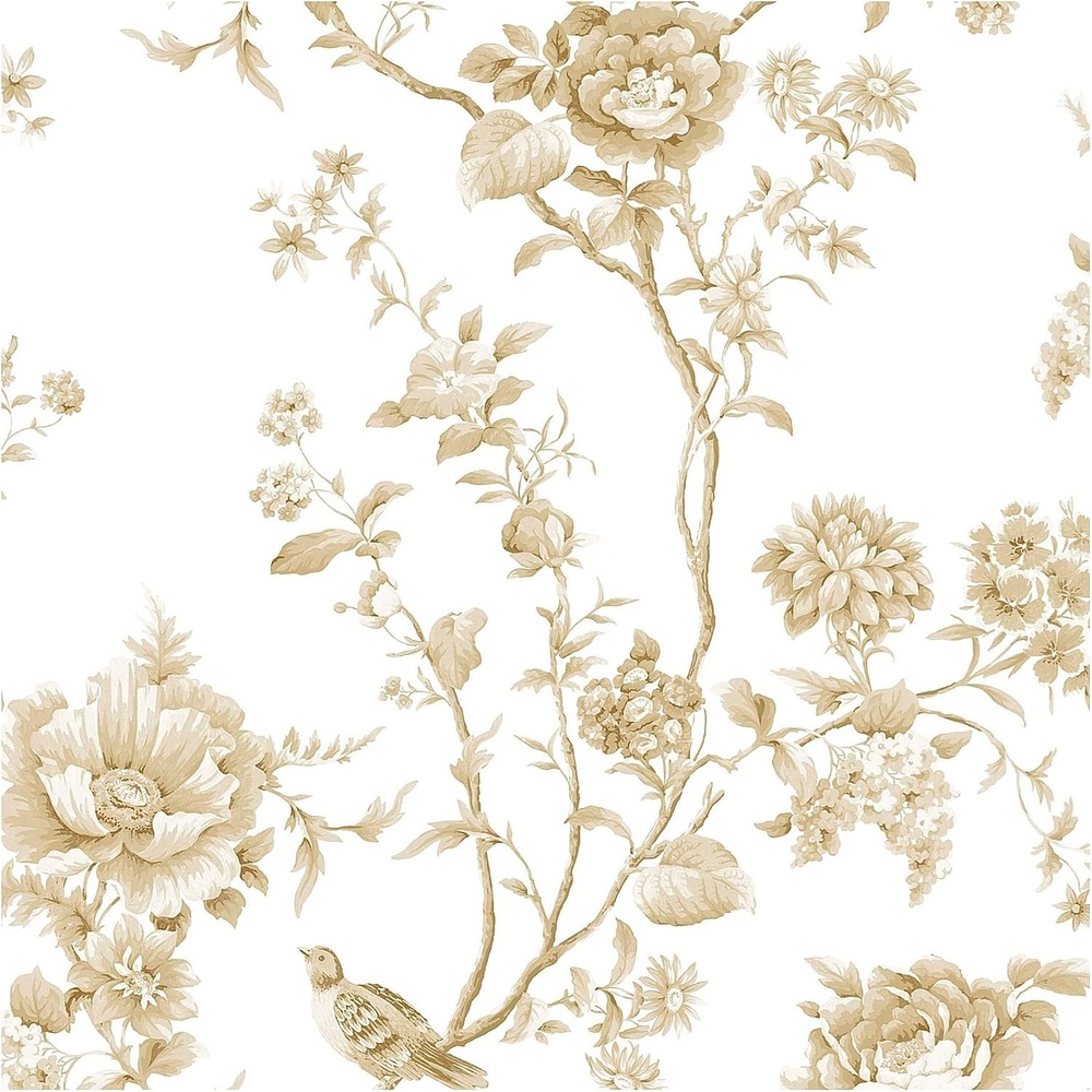 image:imageMartha Stewart Floral Vine Antique Gold Wallpaper Botanical Farmhouse Cottage NonPasted Premium Wallpaper for Walls Kitchen Bedrooms Living Rooms