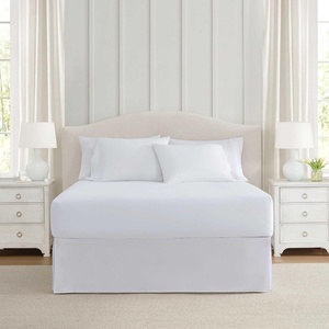 Martha Stewart – Full Size Bed Skirt, Cotton Percale Bedding, 15-Inch Drop(Charlotte White)