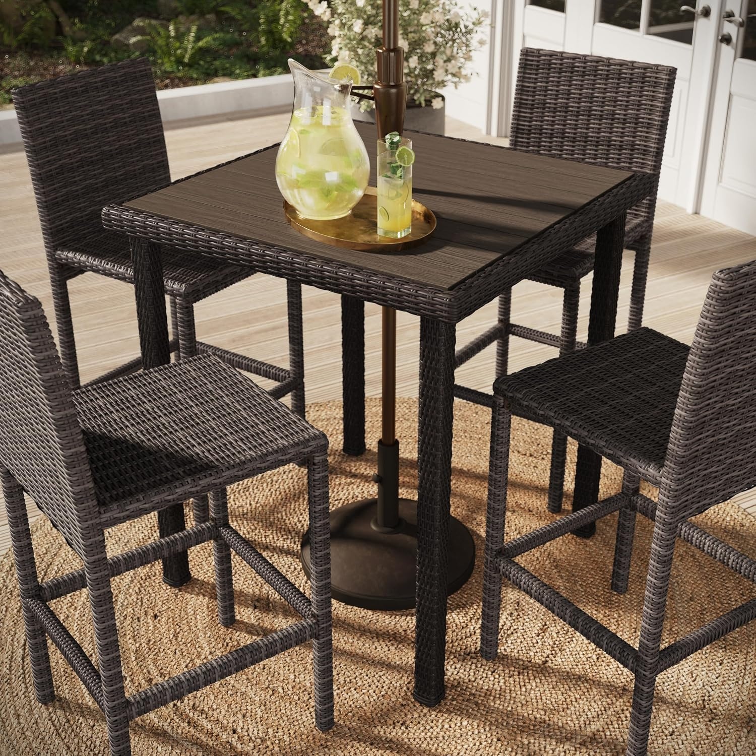 image:imageMartha Stewart Bedford 5Piece Patio Bar Set BrownBrown