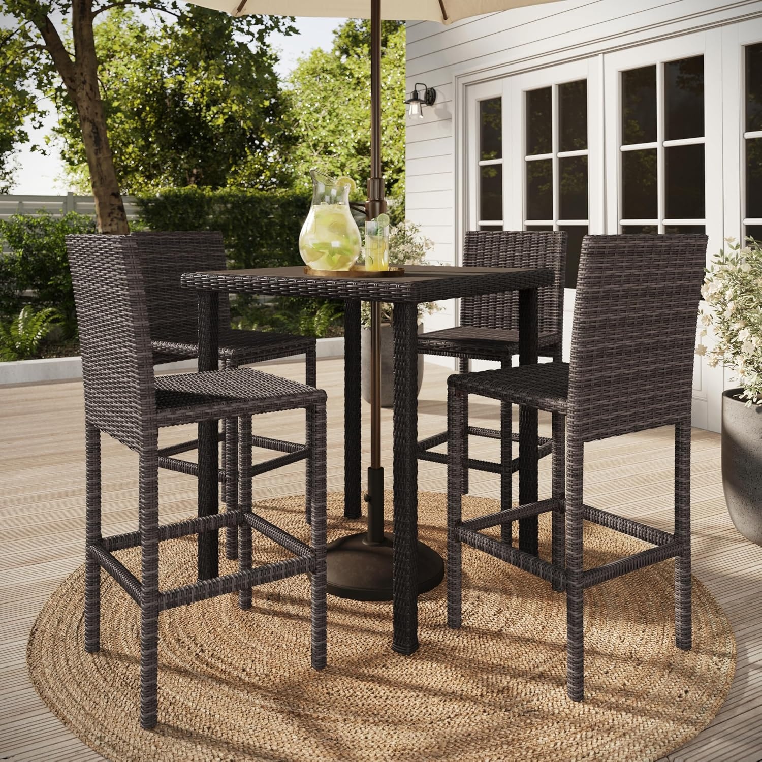 image:imageMartha Stewart Bedford 5Piece Patio Bar Set BrownBrown