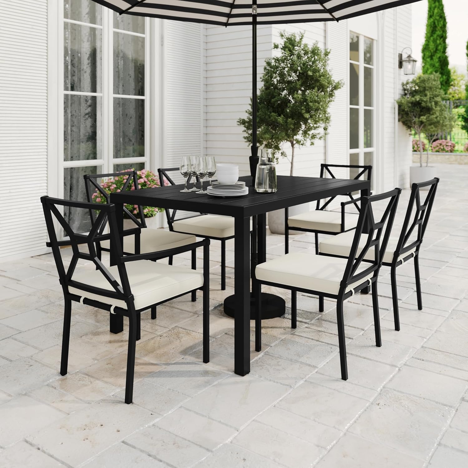 image:imageMartha Stewart Lily Pond 72 IndoorOutdoor Patio Table Black3525W x 60L