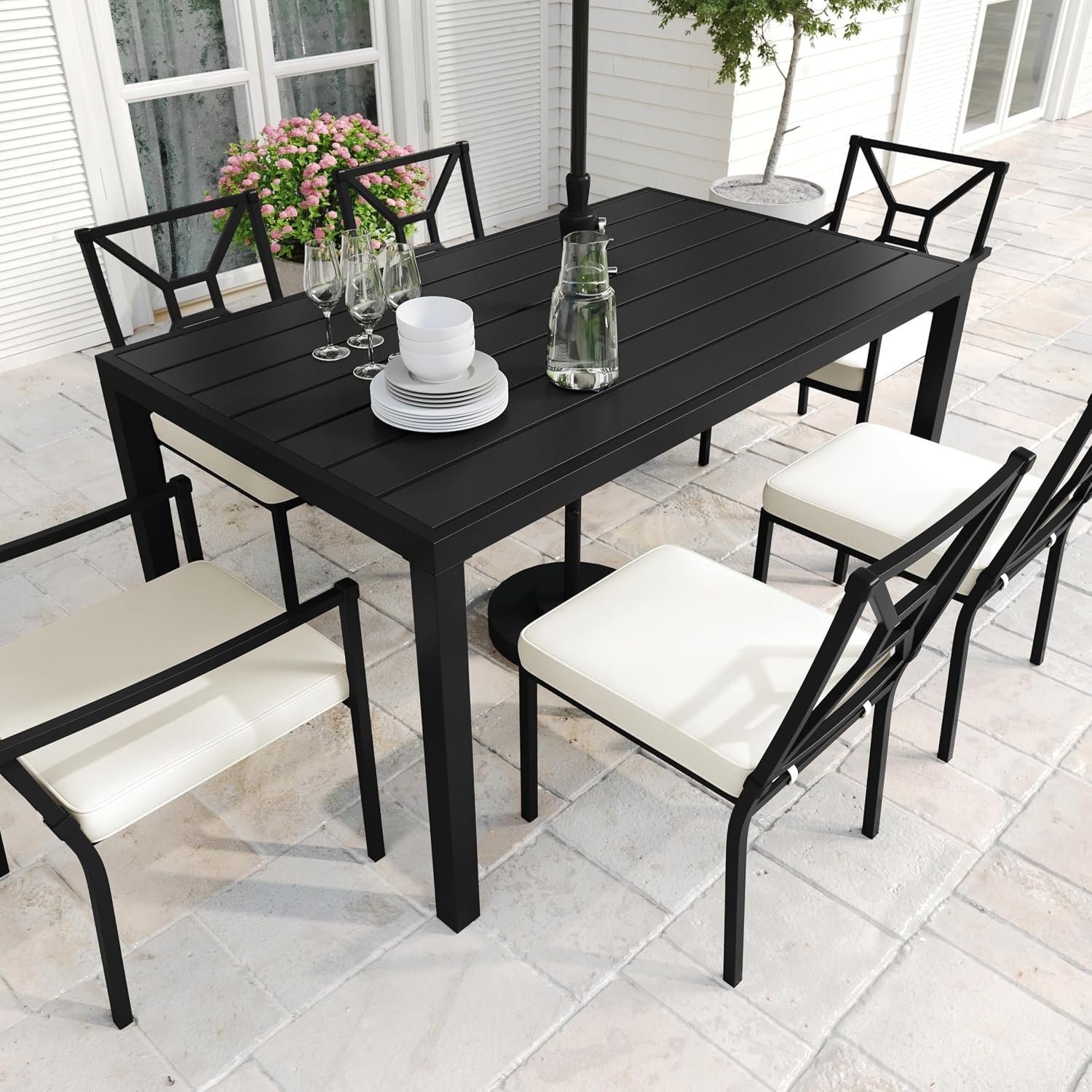 image:imageMartha Stewart Lily Pond 72 IndoorOutdoor Patio Table Black3525W x 60L
