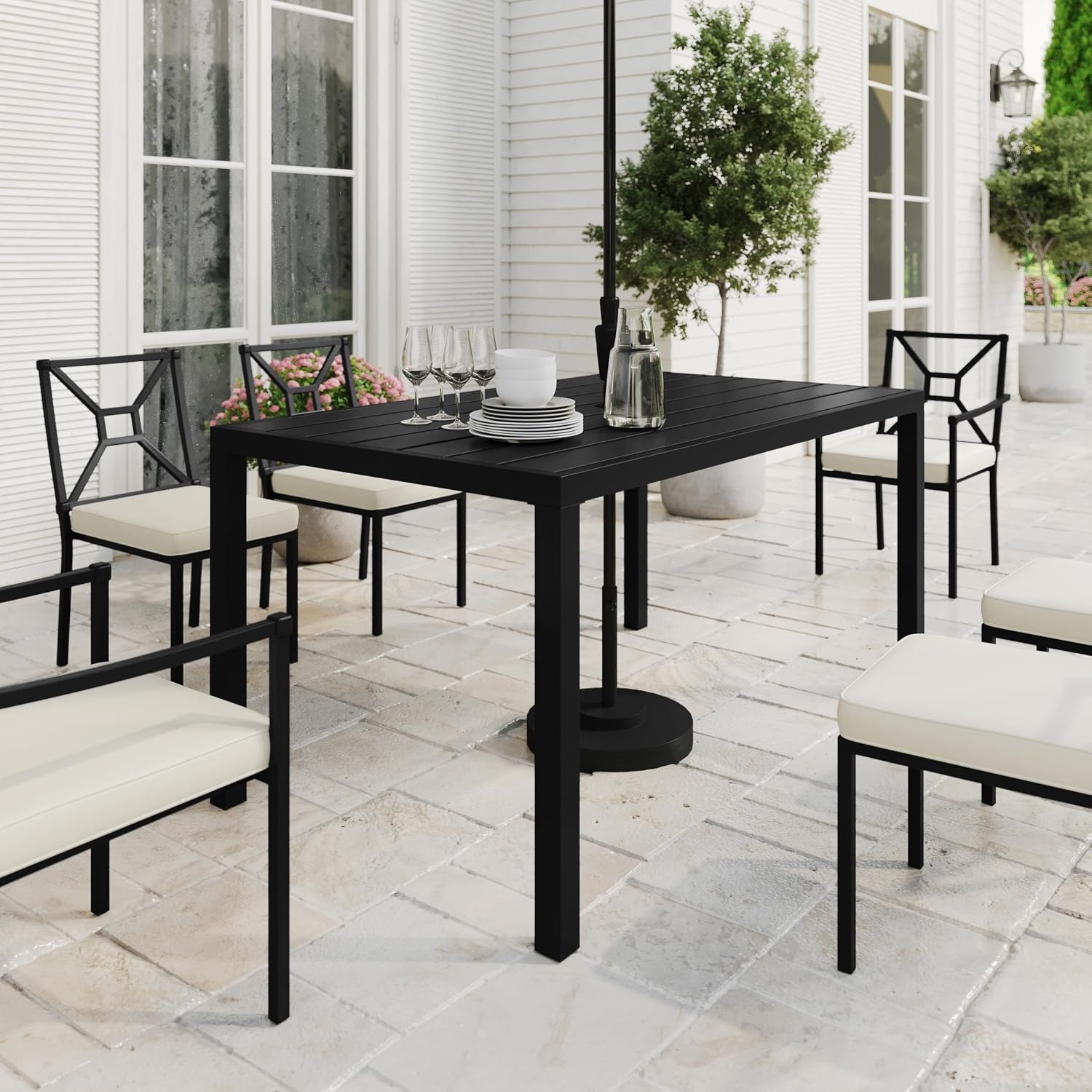 image:imageMartha Stewart Lily Pond 72 IndoorOutdoor Patio Table Black3525W x 60L